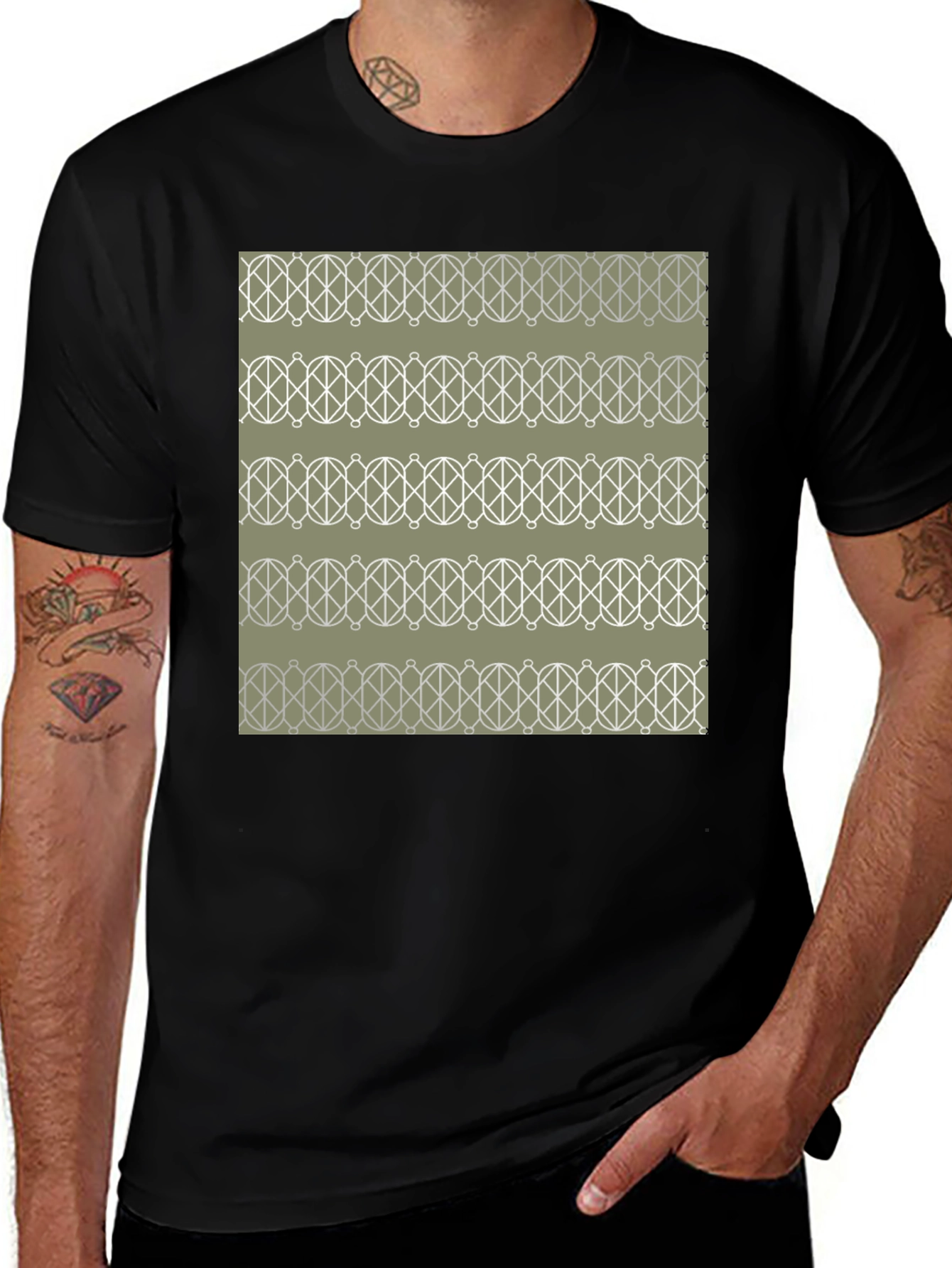 Patterned Graphic T-Shirt
