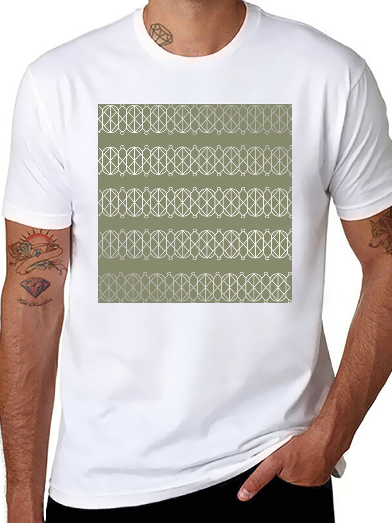 Patterned Graphic T-Shirt