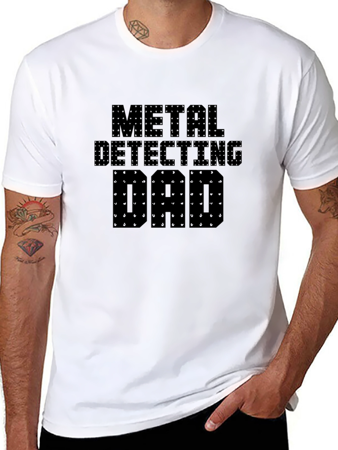 Metal Detecting Dad Black T-Shirt