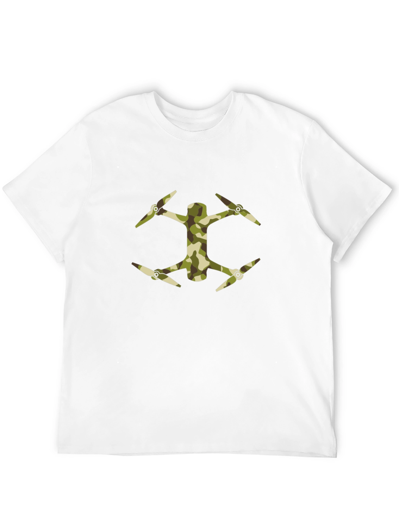 Camo Drone Graphic Tee - Black Casual Style