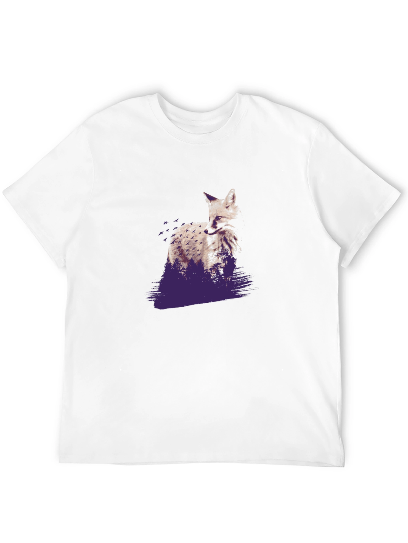 Fox Graphic Black T-Shirt - Nature Inspired Design