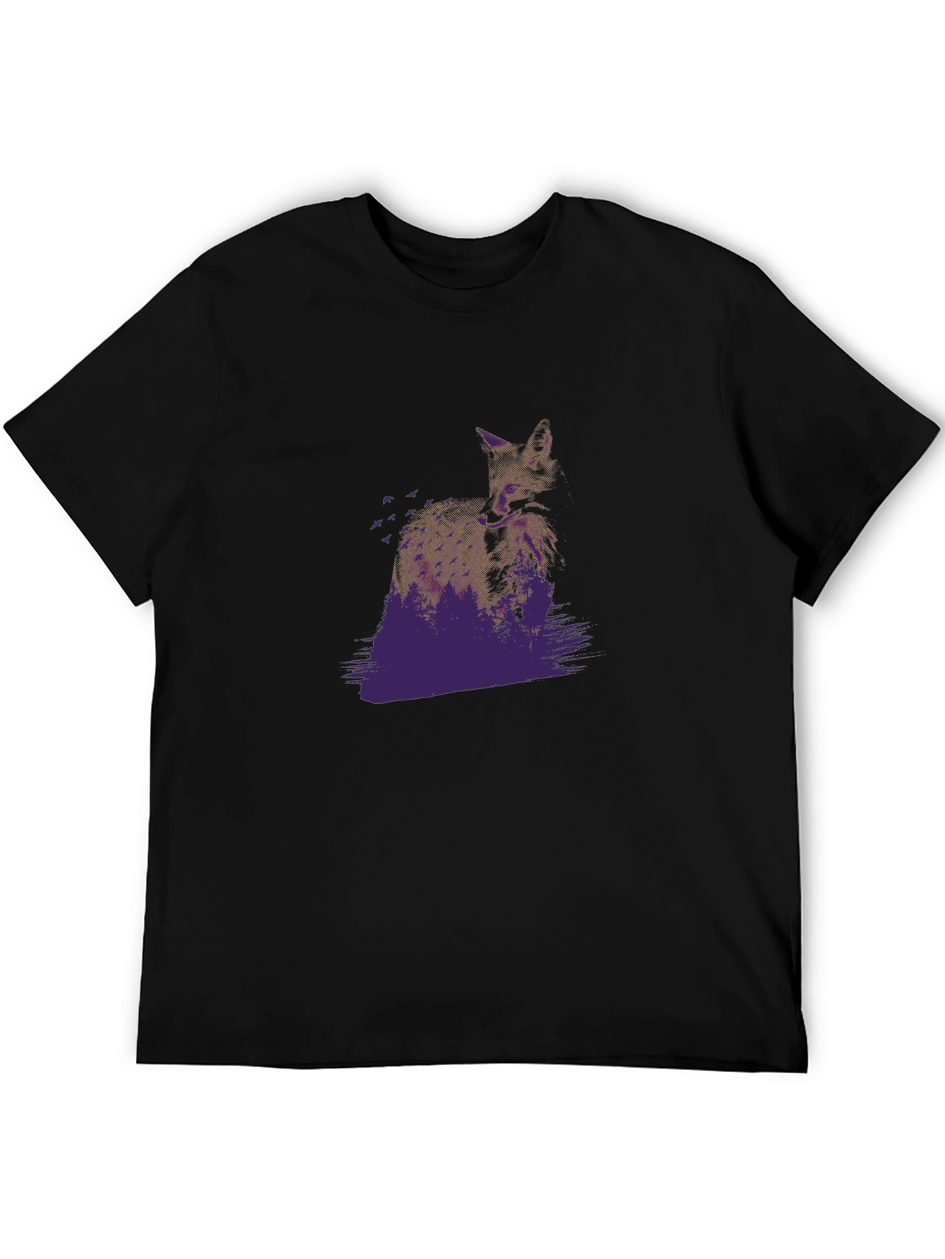 Fox Graphic Black T-Shirt - Nature Inspired Design
