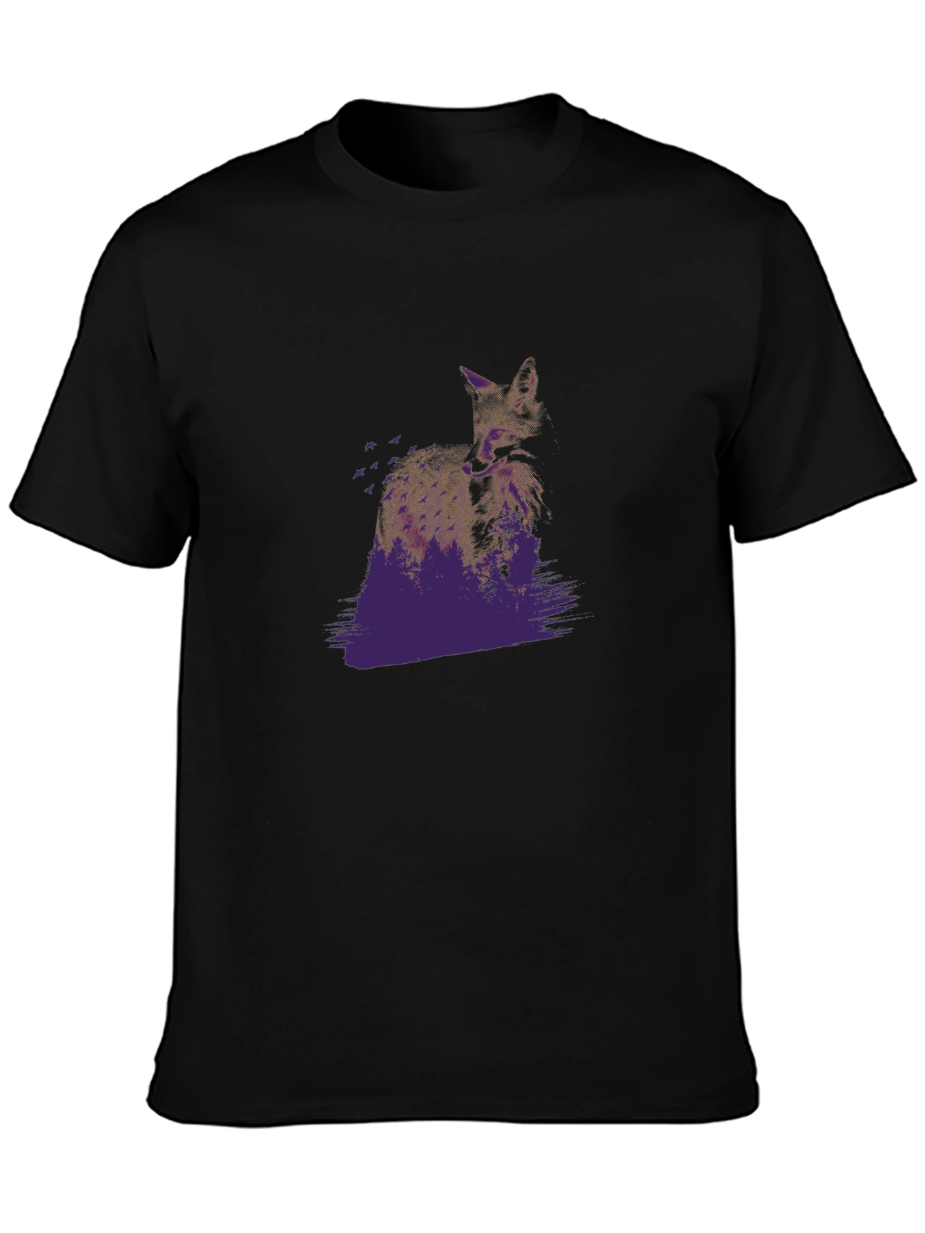 Fox Graphic Black T-Shirt - Nature Inspired Design