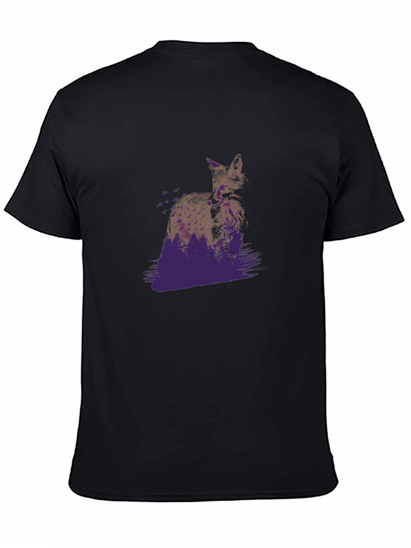 Fox Graphic Black T-Shirt - Nature Inspired Design