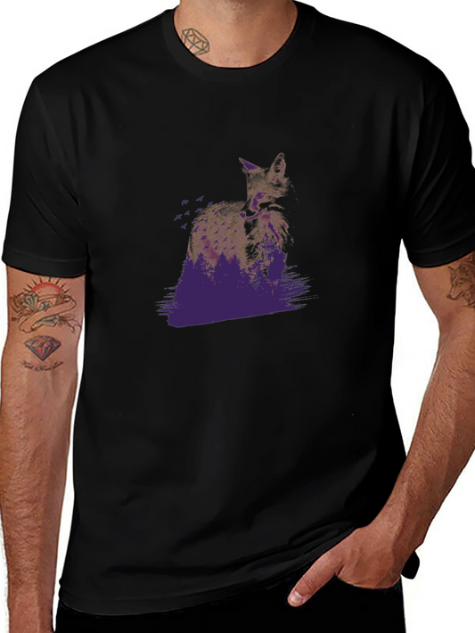 Fox Graphic Black T-Shirt - Nature Inspired Design