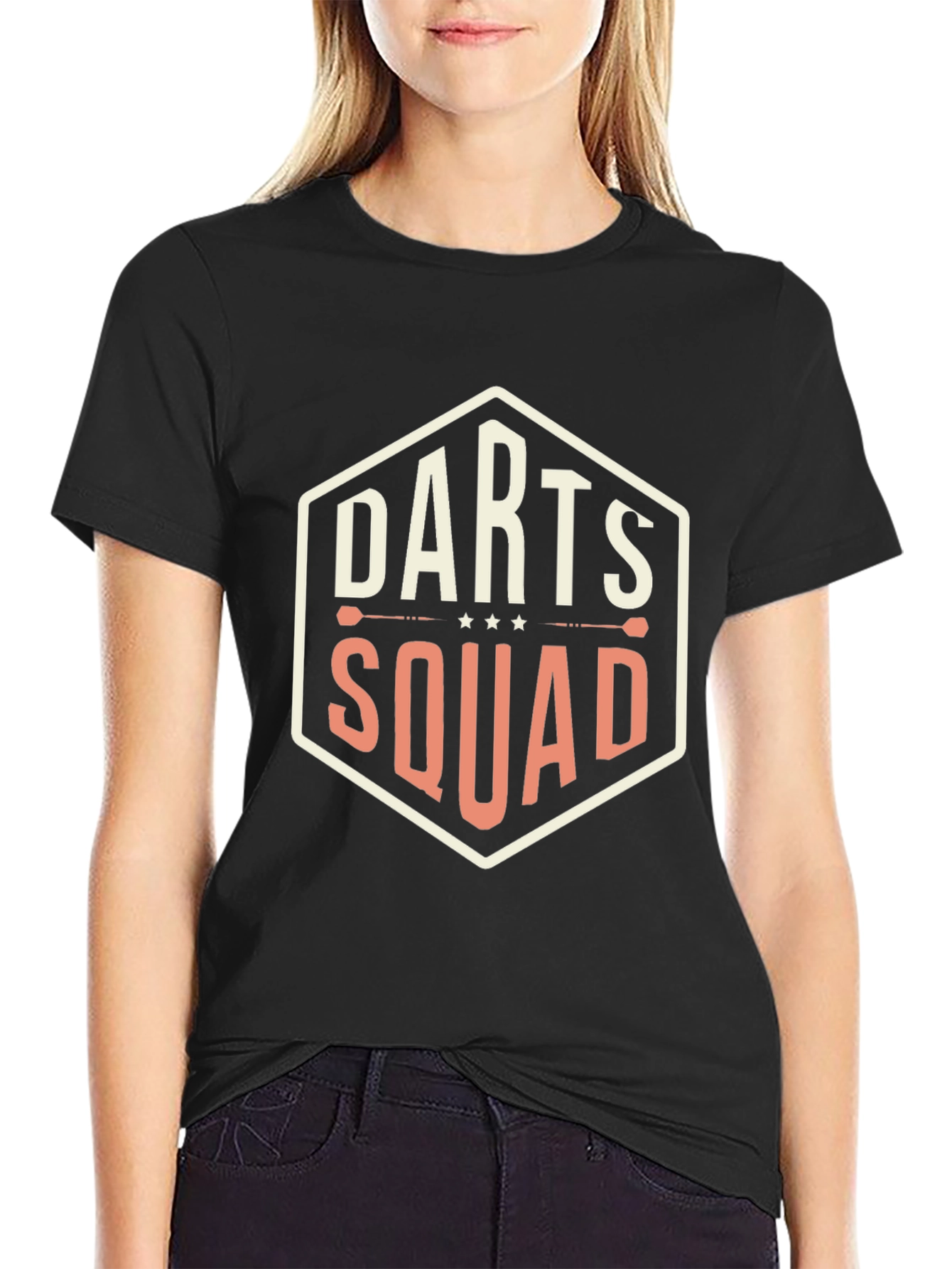 Darts Squad Graphic Tee - Black Cotton T-Shirt
