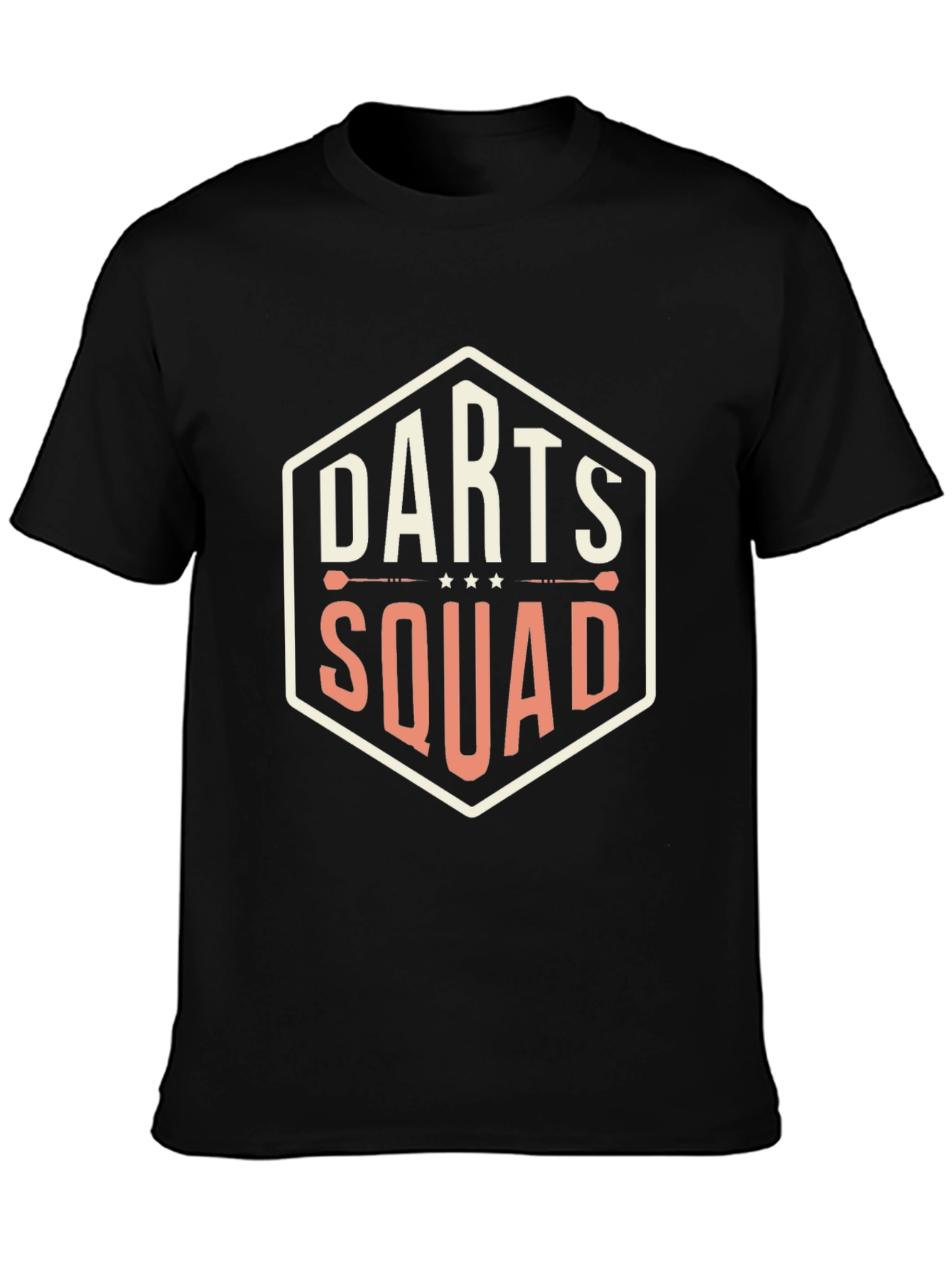 Darts Squad Graphic Tee - Black Cotton T-Shirt
