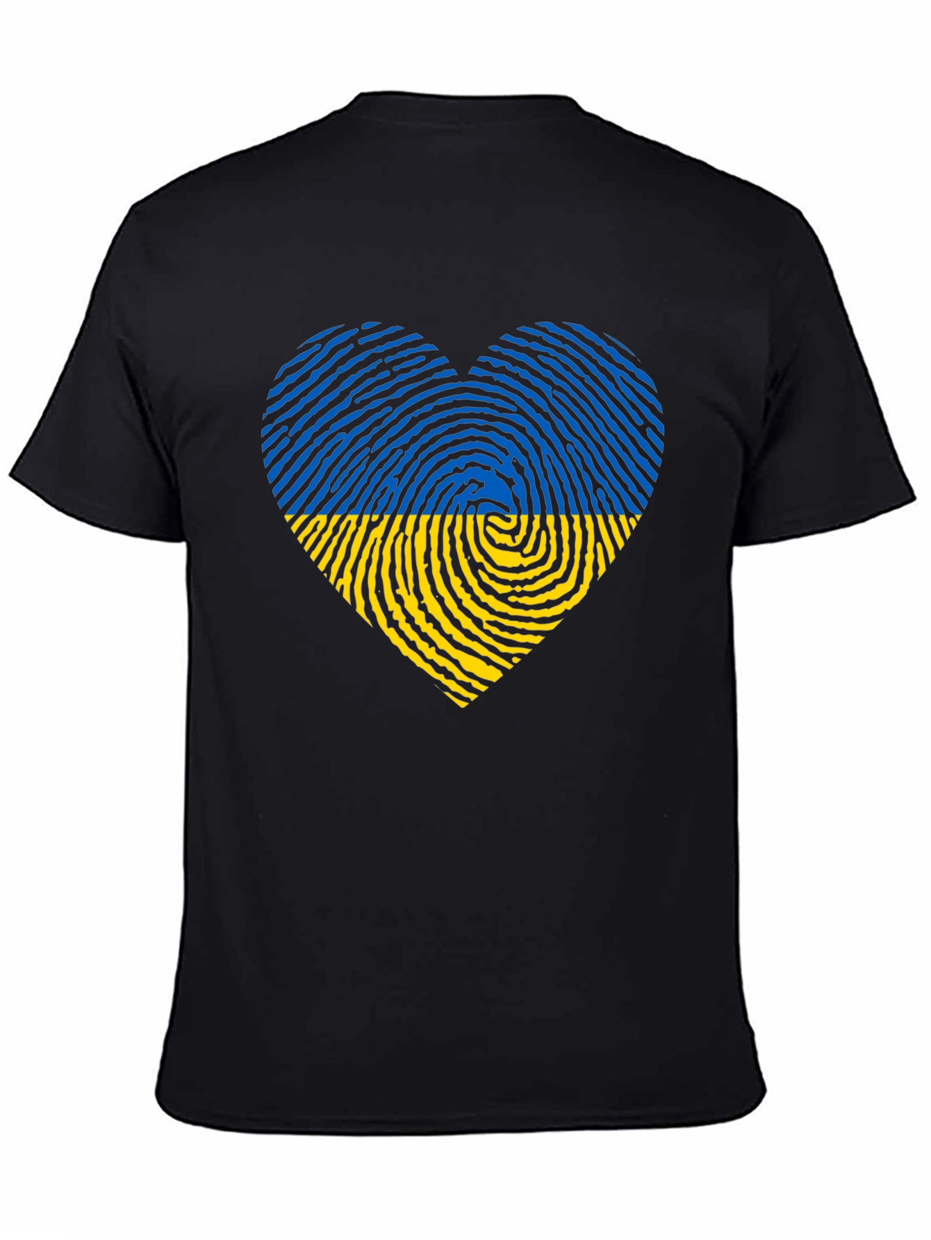 Ukraine Flag Heart Black T-Shirt