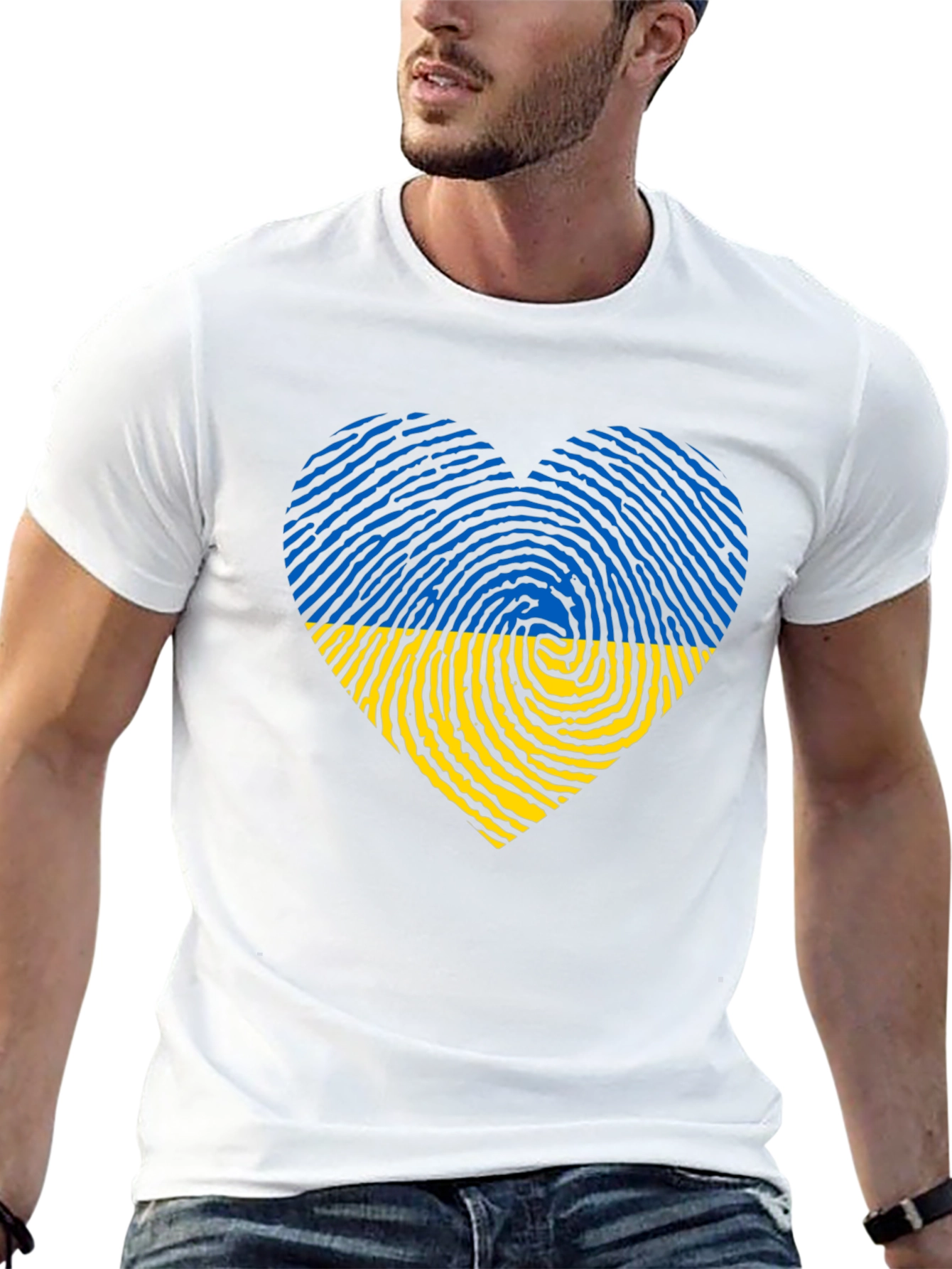 Ukraine Flag Heart Black T-Shirt