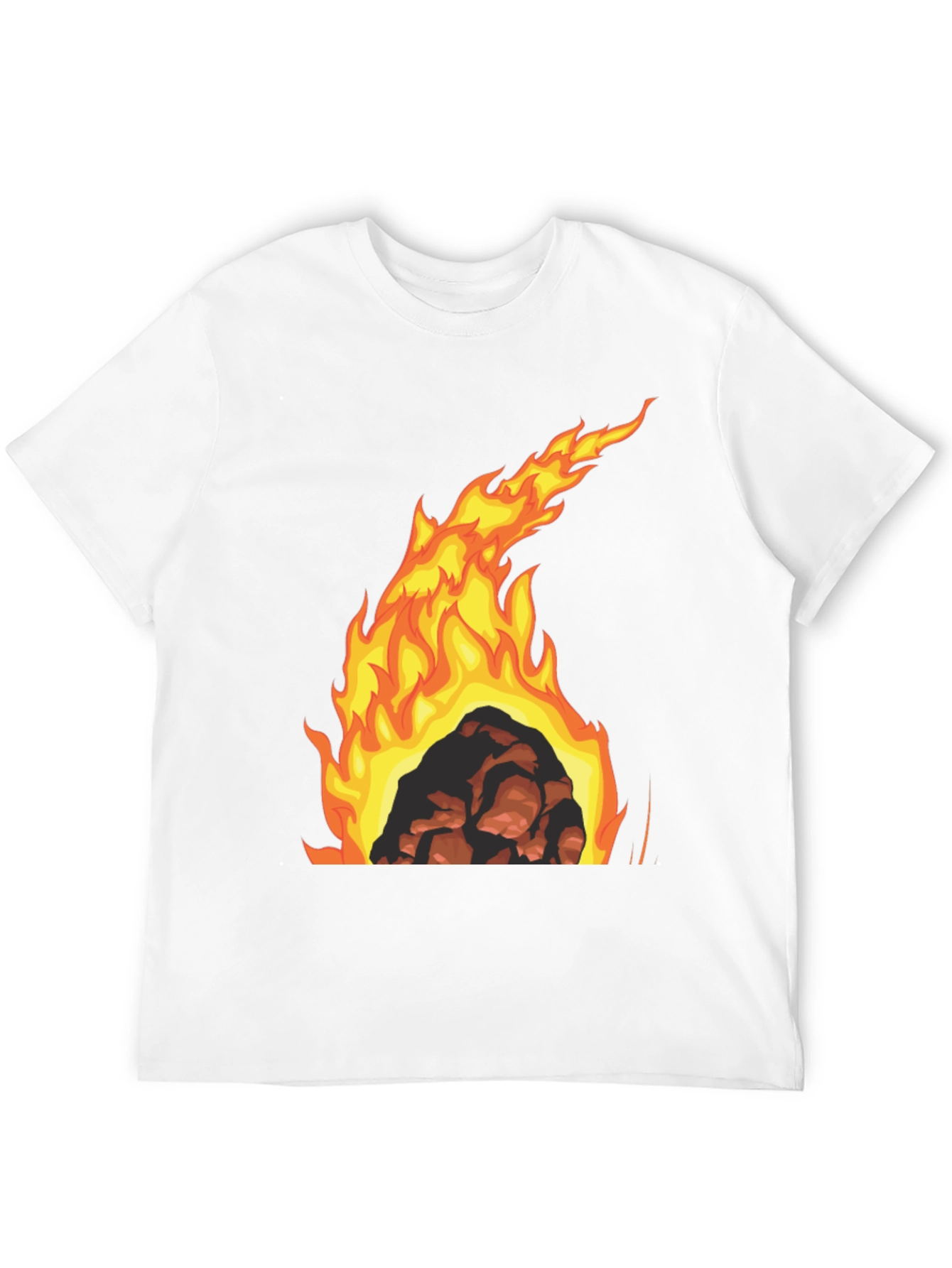 Fiery Rock Graphic Tee - Bold Black T-Shirt