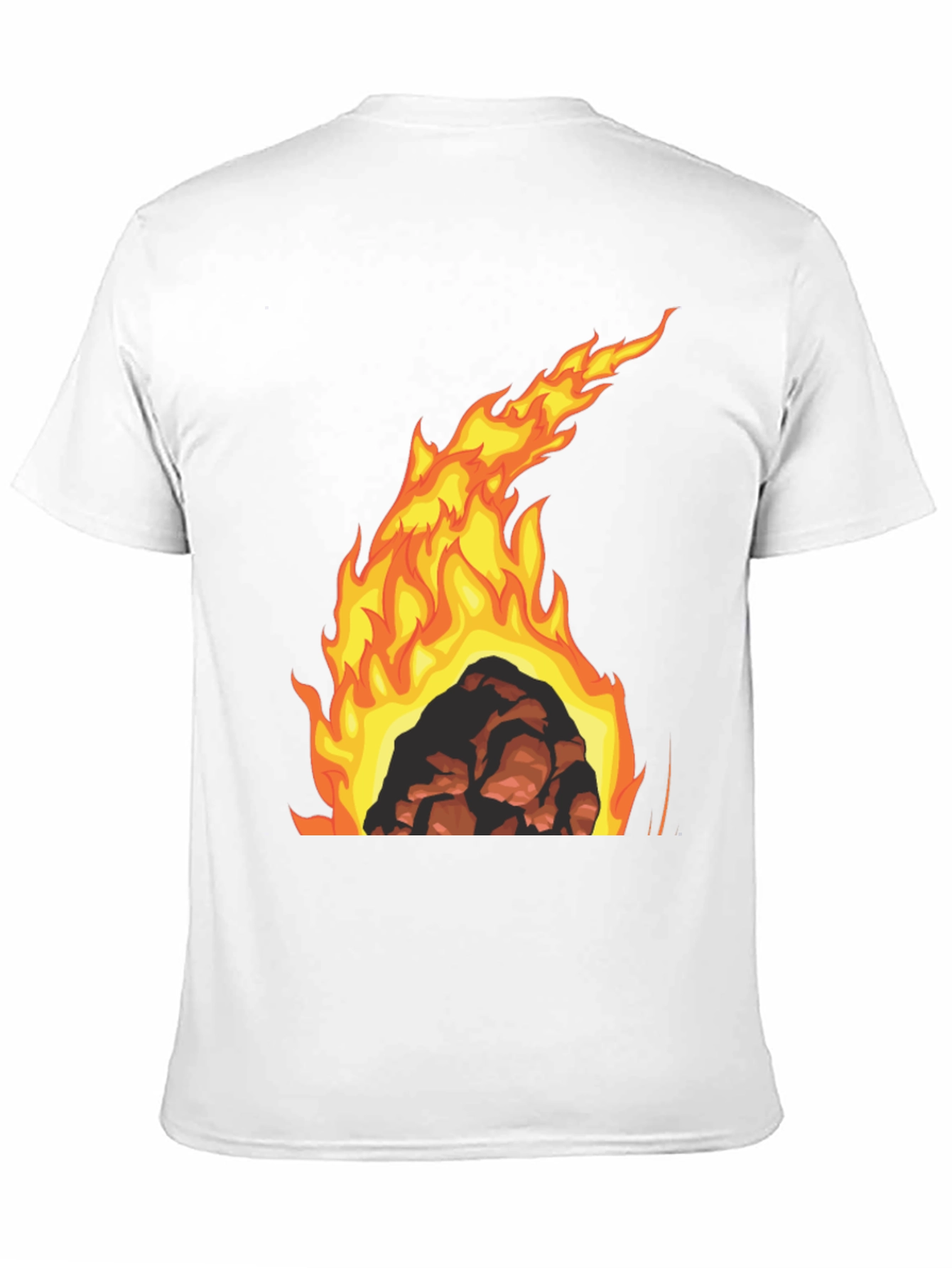 Fiery Rock Graphic Tee - Bold Black T-Shirt