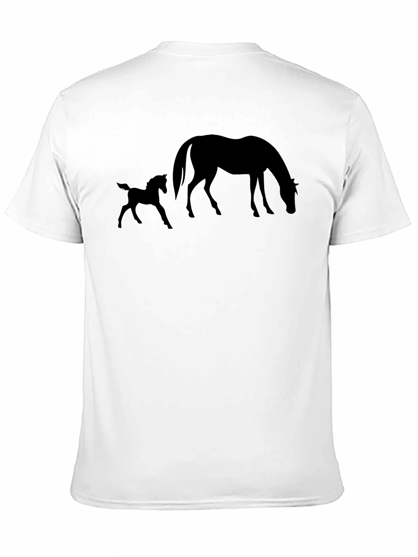 Black Horse and Foal Silhouette Graphic Tee