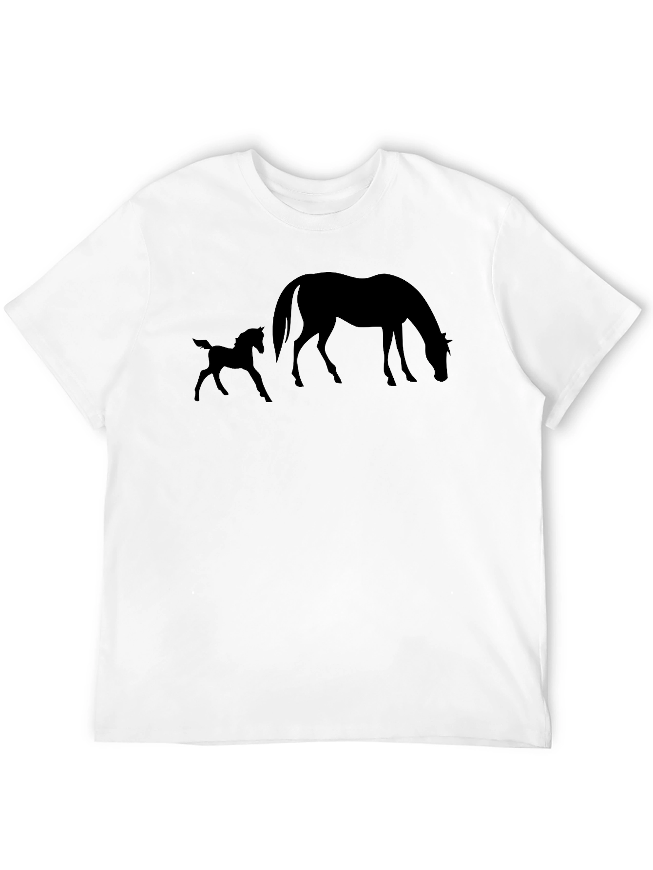 Black Horse and Foal Silhouette Graphic Tee