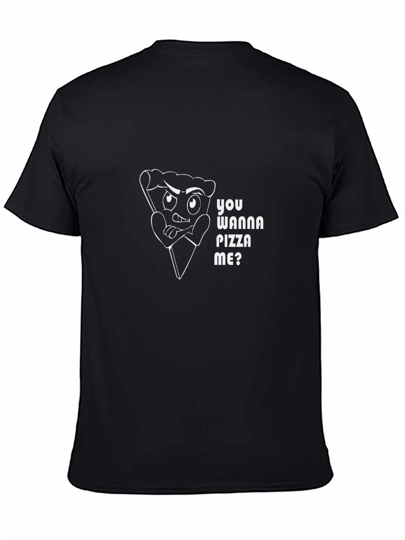 Pizza Pun Black T-Shirt - You Wanna Pizza Me?