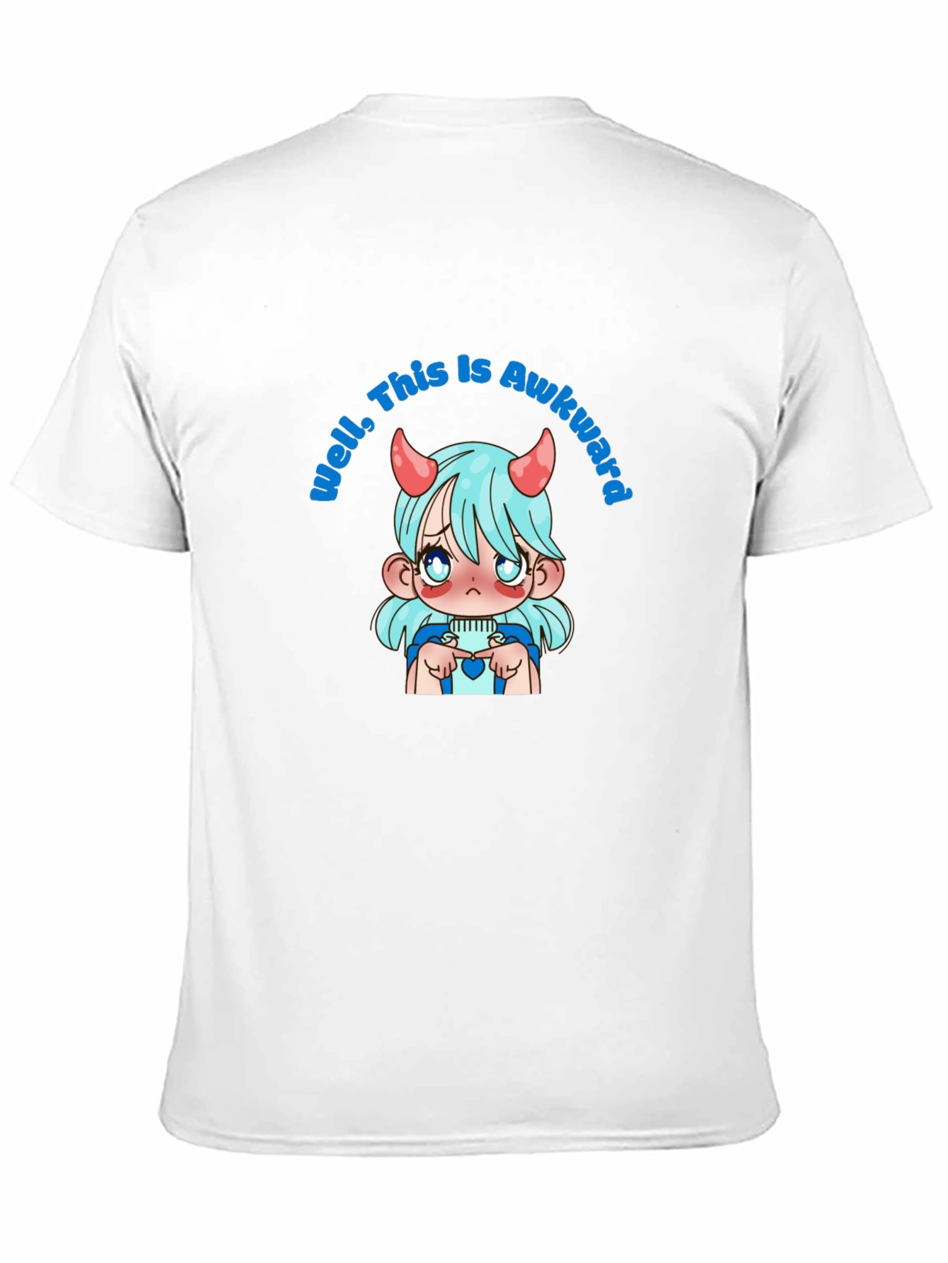 Awkward Anime Girl Graphic T-Shirt - Black
