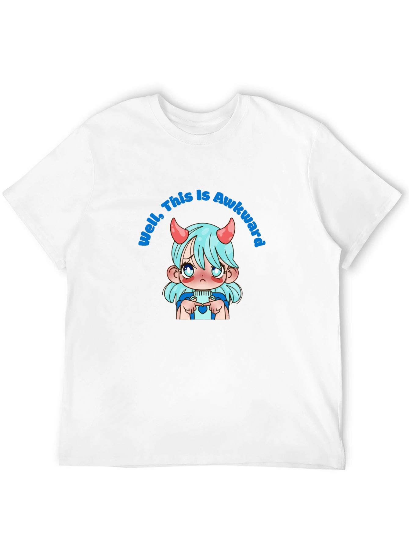 Awkward Anime Girl Graphic T-Shirt - Black