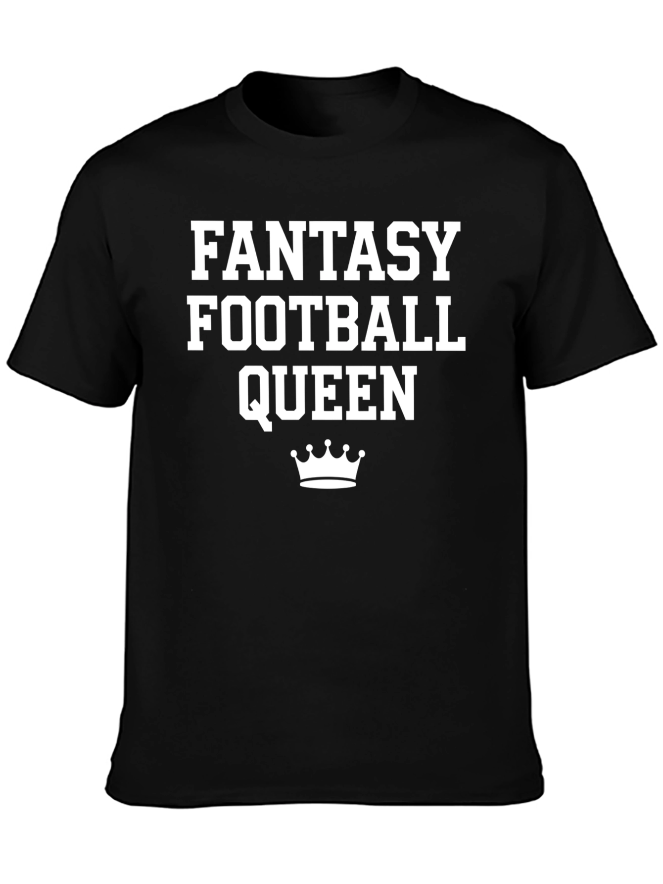 Fantasy Football Queen Black Graphic T-Shirt