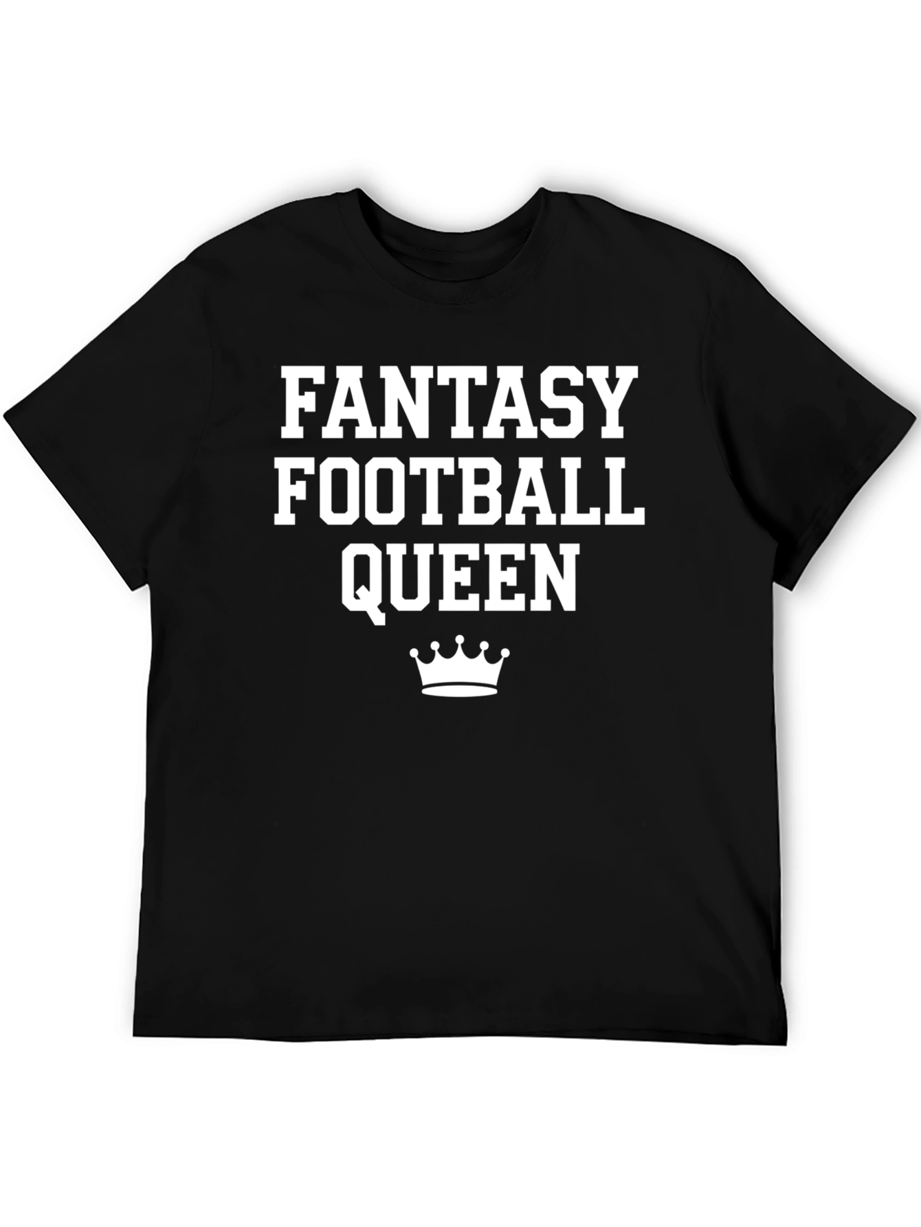 Fantasy Football Queen Black Graphic T-Shirt