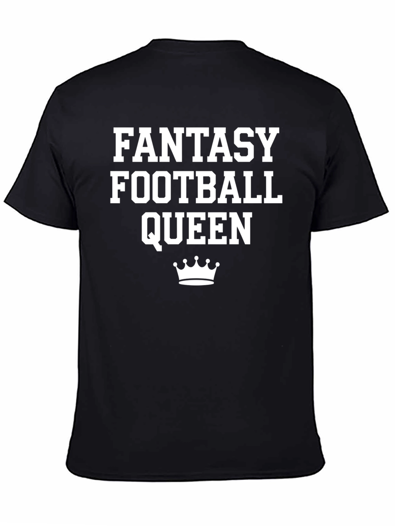 Fantasy Football Queen Black Graphic T-Shirt