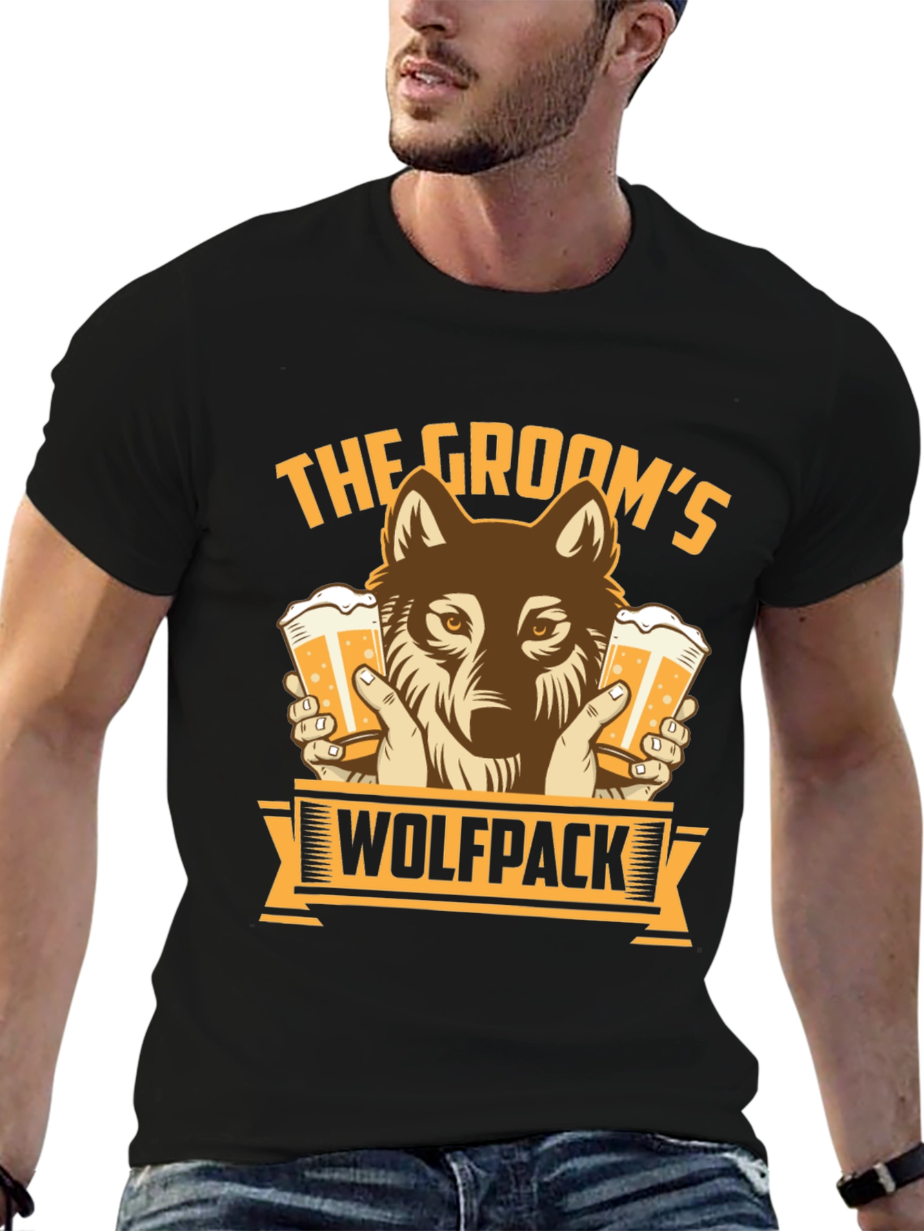 Grooms Wolfpack Beer Graphic T-Shirt