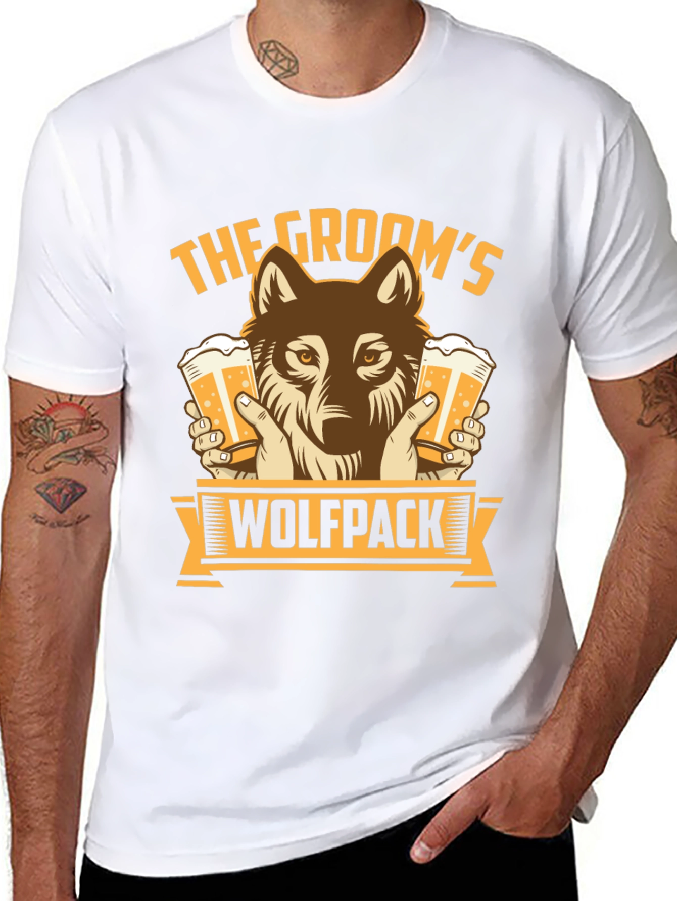 Grooms Wolfpack Beer Graphic T-Shirt
