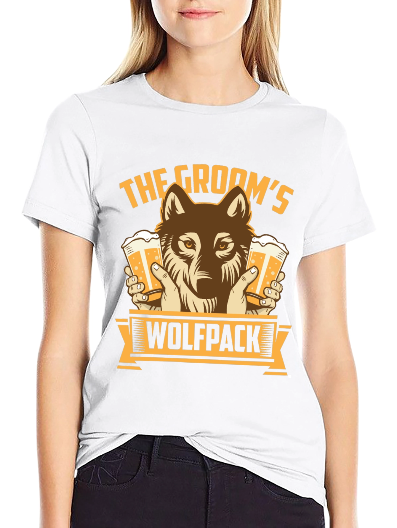 Grooms Wolfpack Beer Graphic T-Shirt