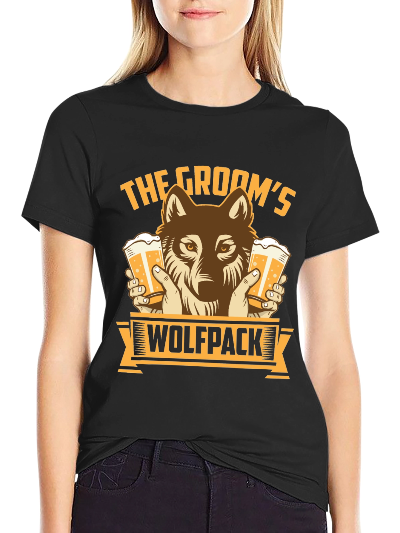Grooms Wolfpack Beer Graphic T-Shirt