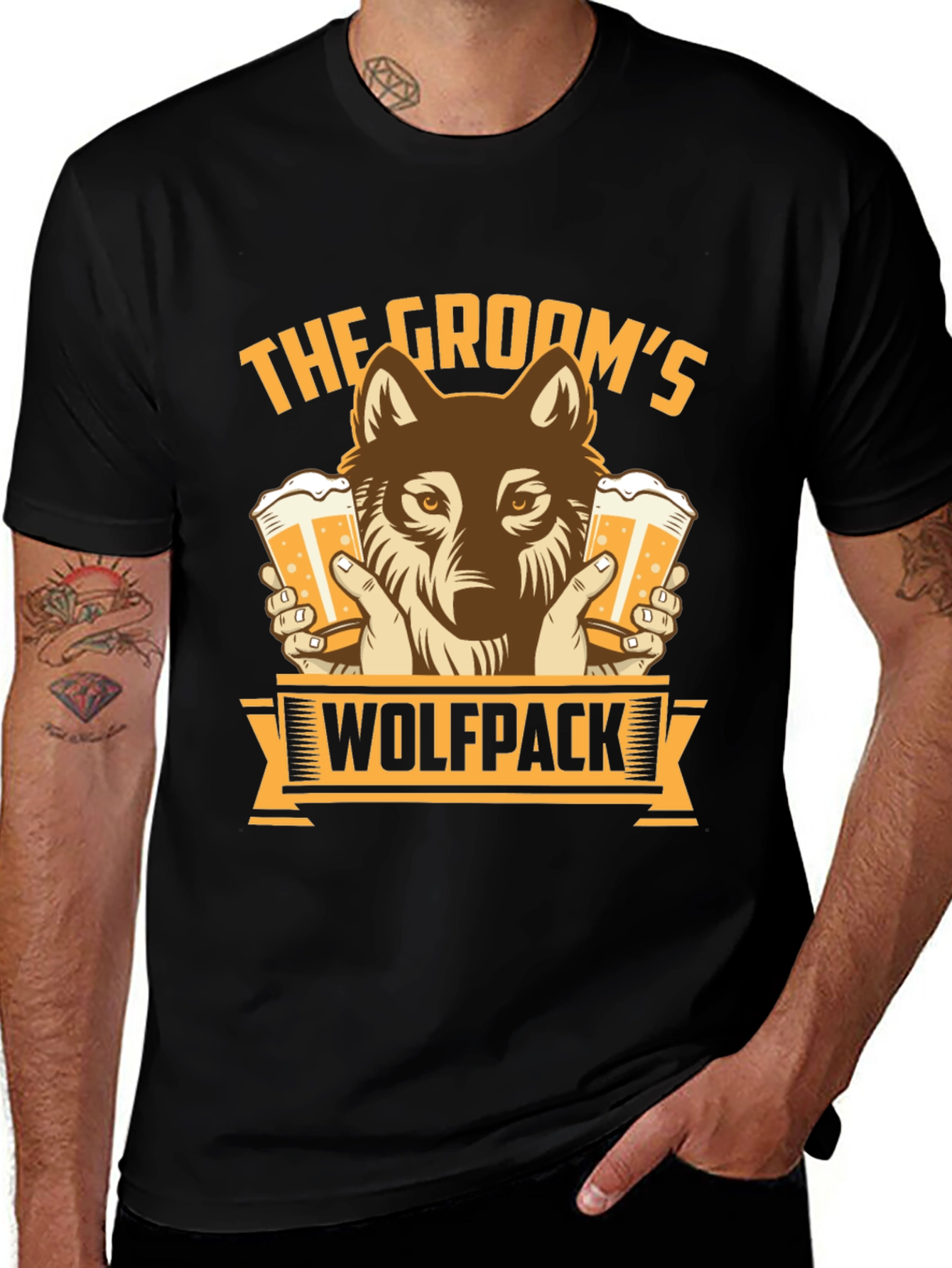 Grooms Wolfpack Beer Graphic T-Shirt