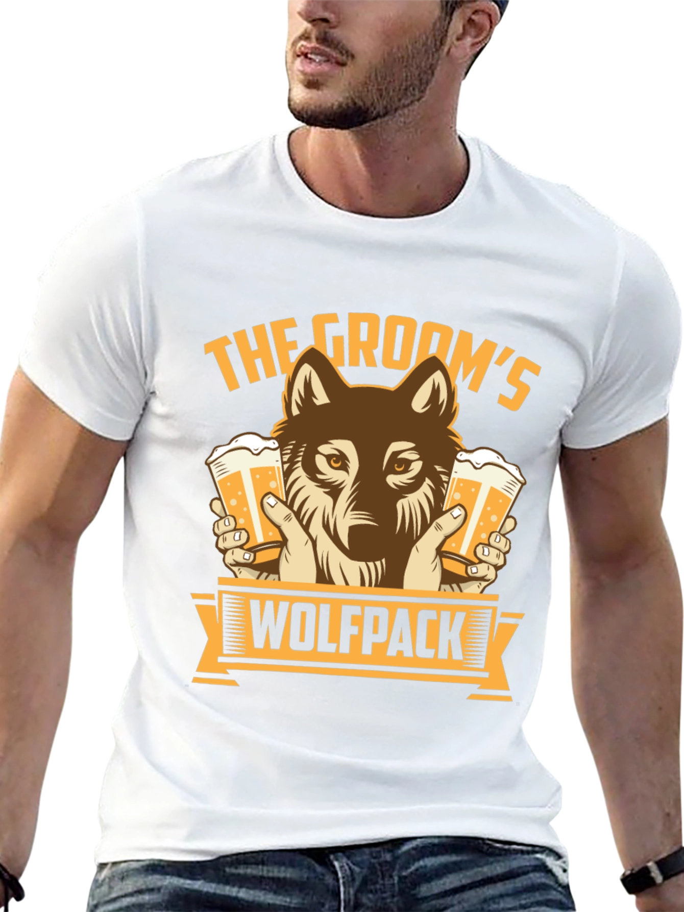 Grooms Wolfpack Beer Graphic T-Shirt