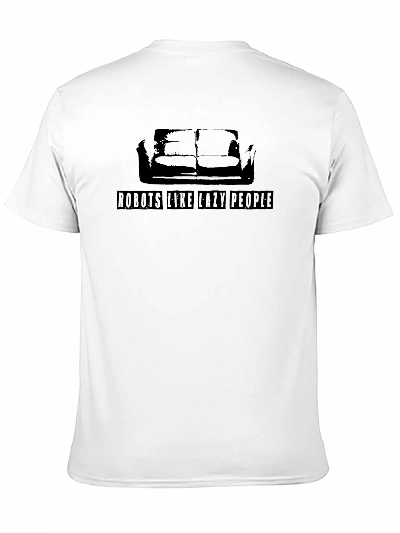 Robots Like Lazy People Black T-Shirt