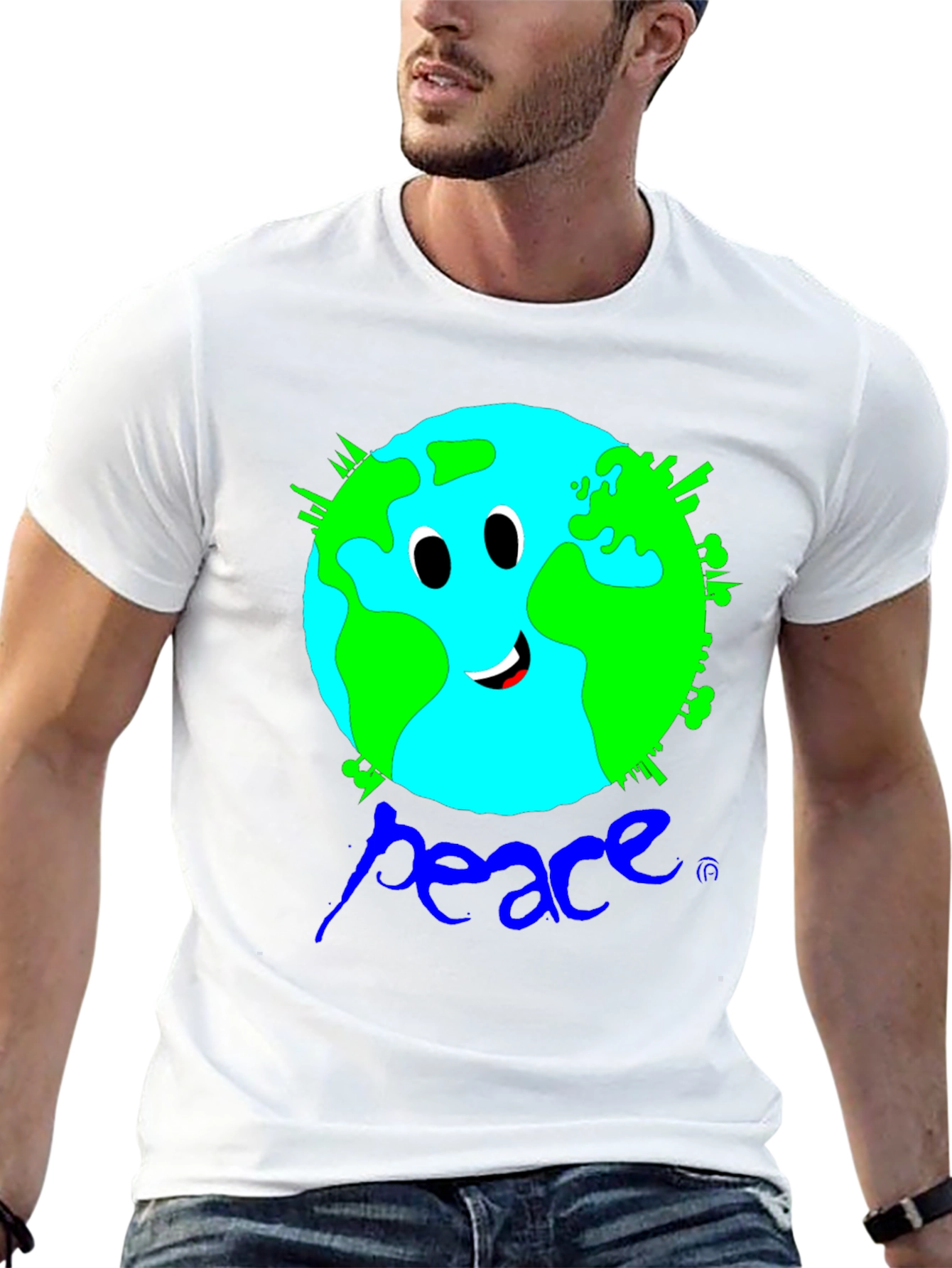 Earth Peace Graphic Black T-Shirt