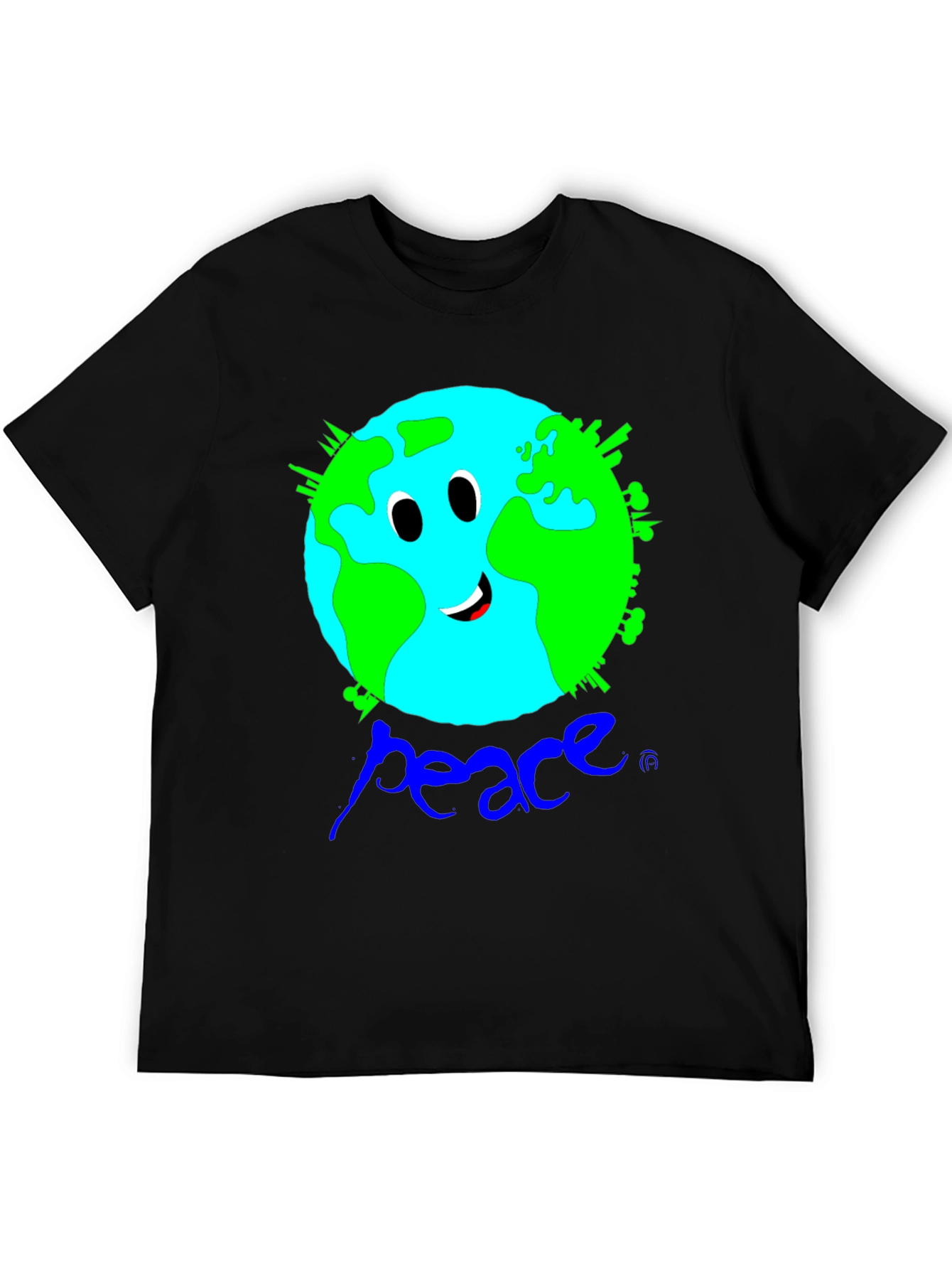 Earth Peace Graphic Black T-Shirt