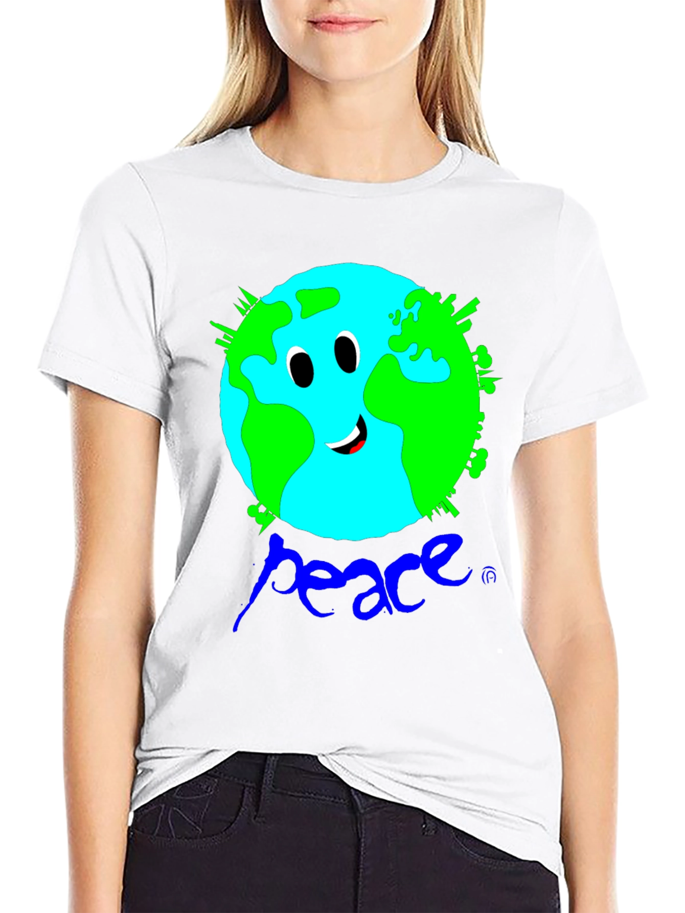Earth Peace Graphic Black T-Shirt