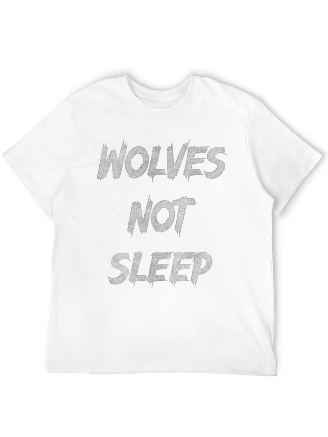 Wolves Not Sleep Graphic Print Black T-Shirt
