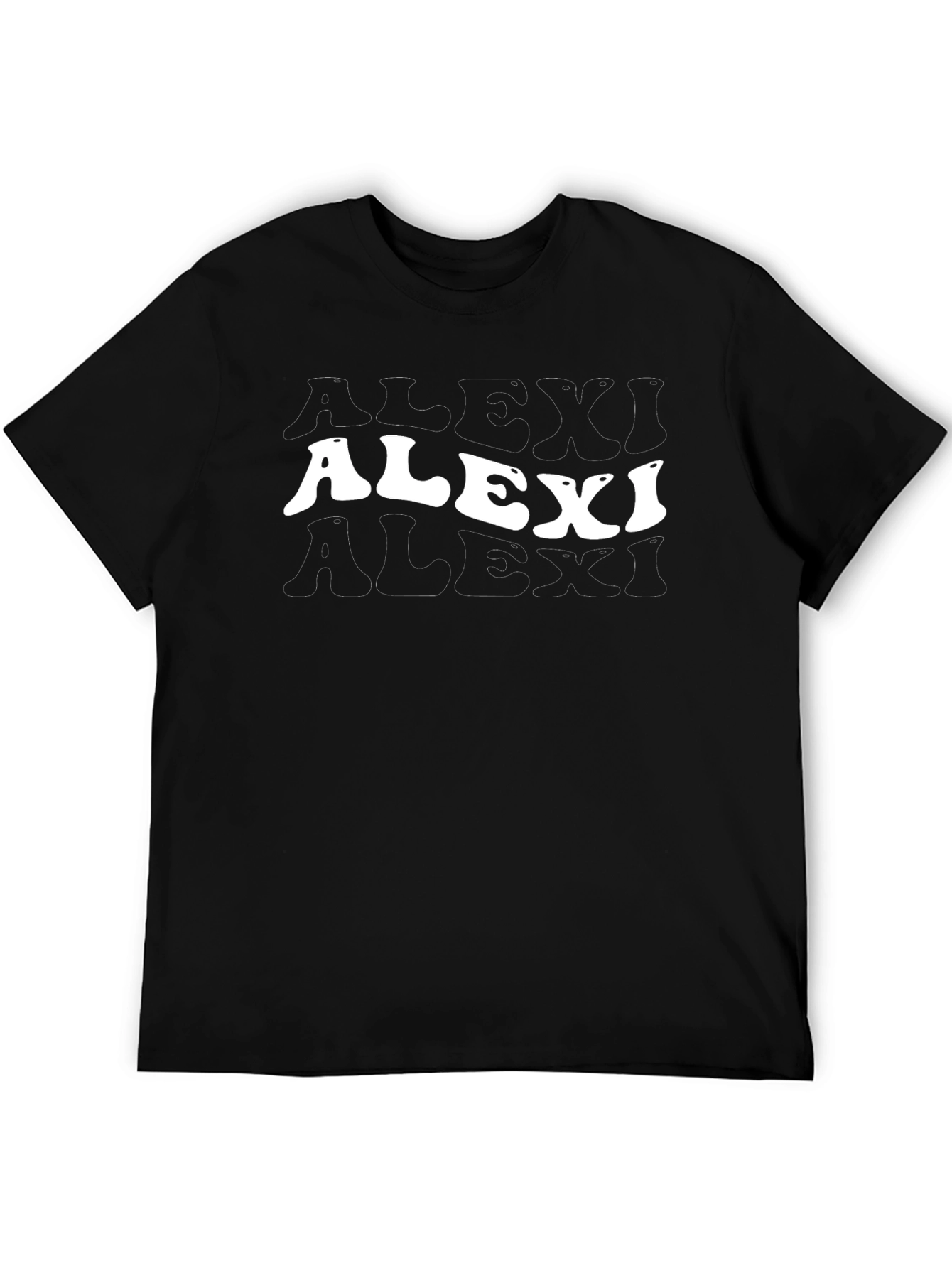 Stylish Alexi Name Graphic Black T-Shirt