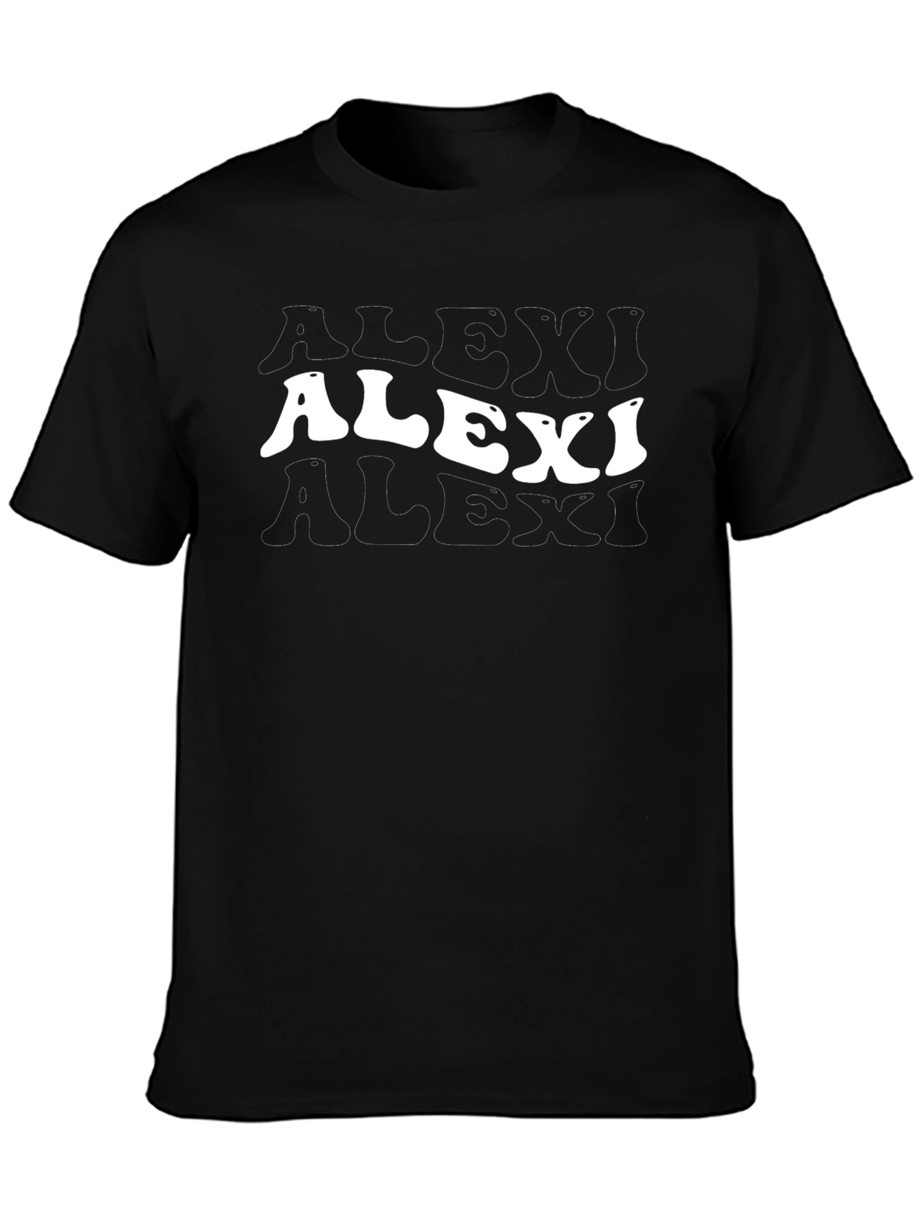 Stylish Alexi Name Graphic Black T-Shirt