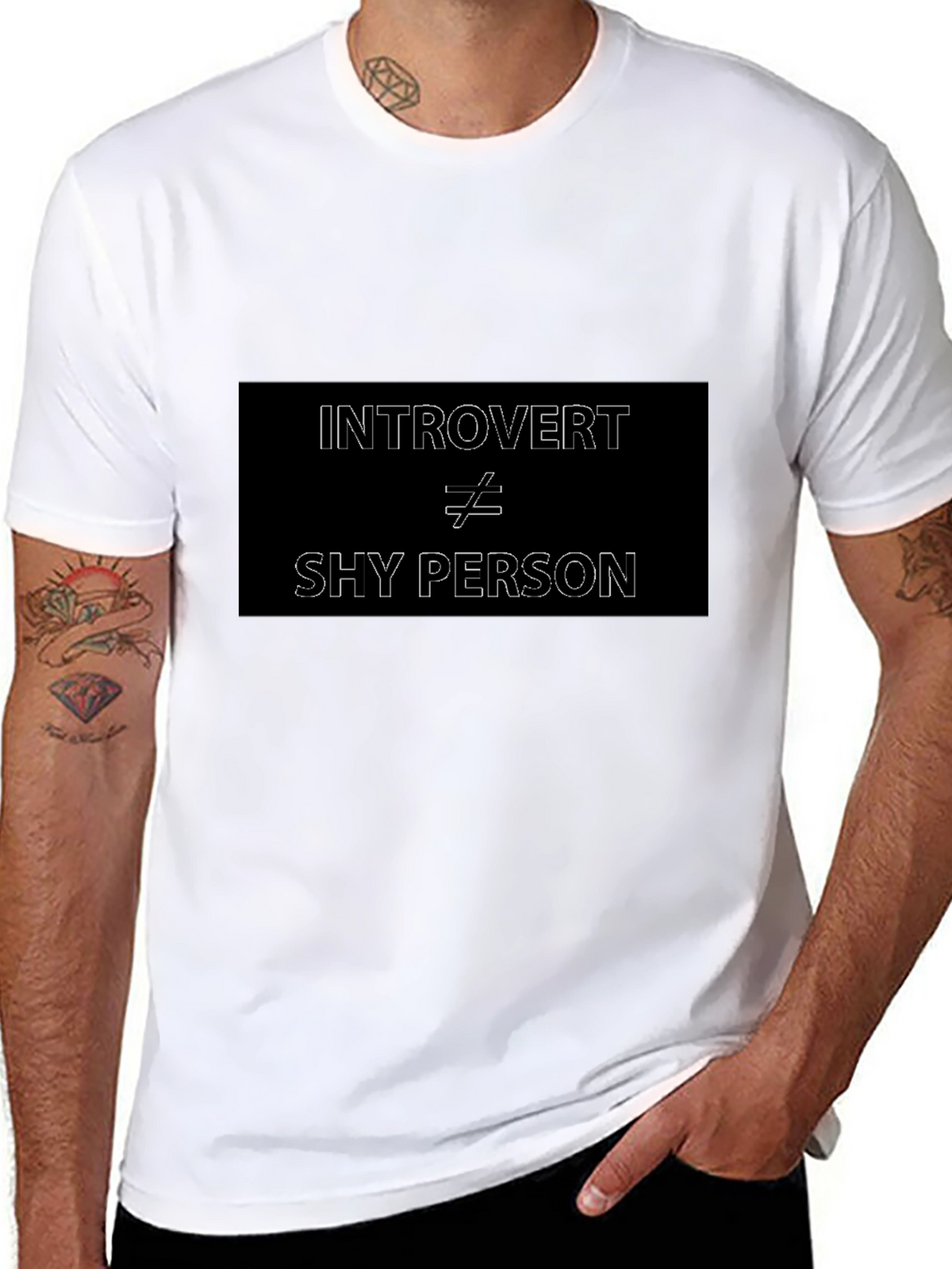 Introvert Not Shy T-Shirt - Mens Black Tee