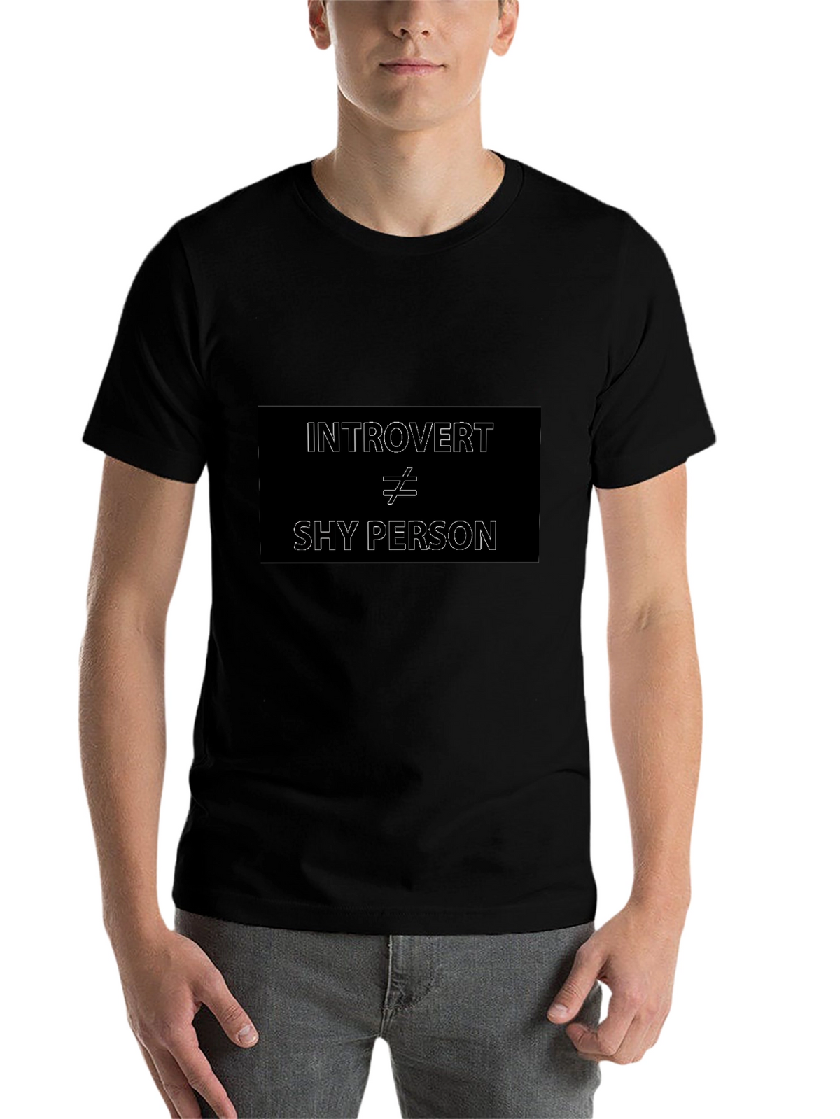 Introvert Not Shy T-Shirt - Mens Black Tee