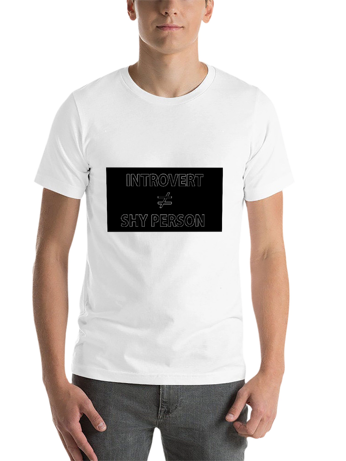 Introvert Not Shy T-Shirt - Mens Black Tee