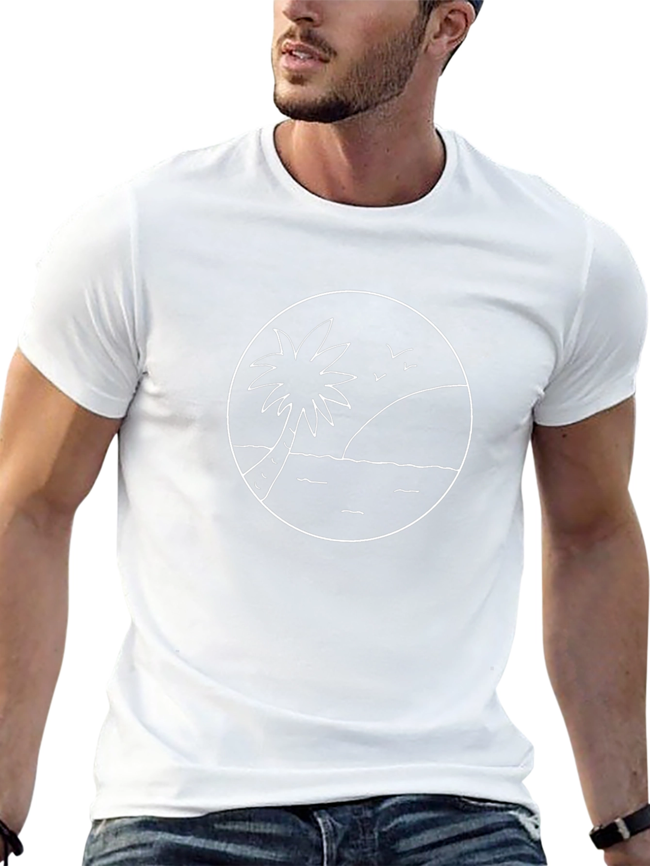 Black Palm Tree Graphic T-Shirt