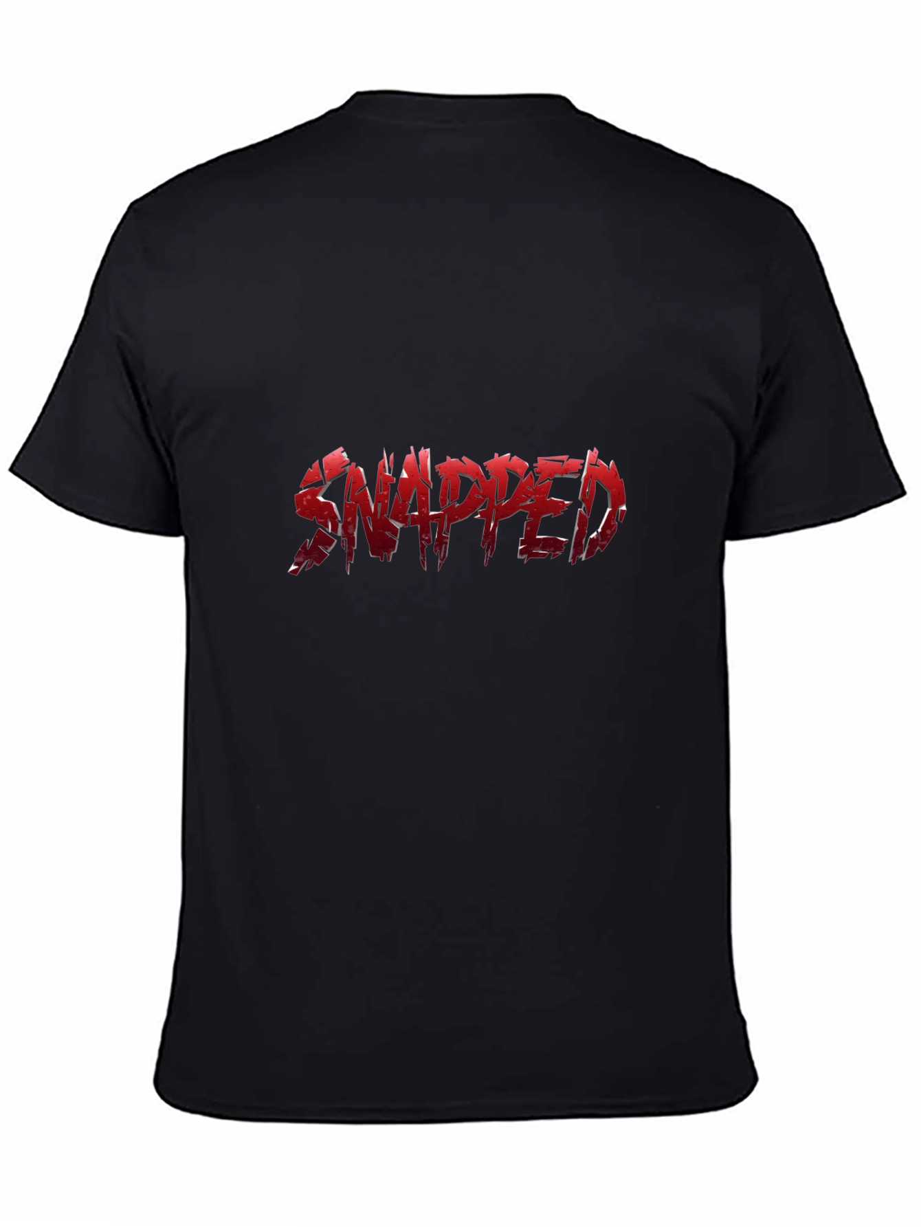 Snapped Red Graphic Print Black T-Shirt