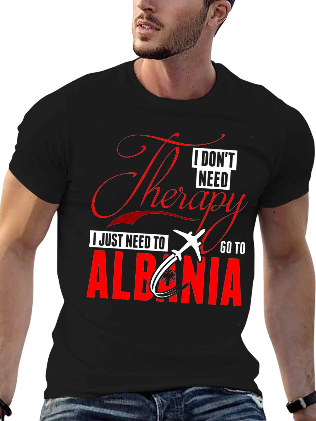 Therapy Albania Tee - Mens Black Graphic T-Shirt