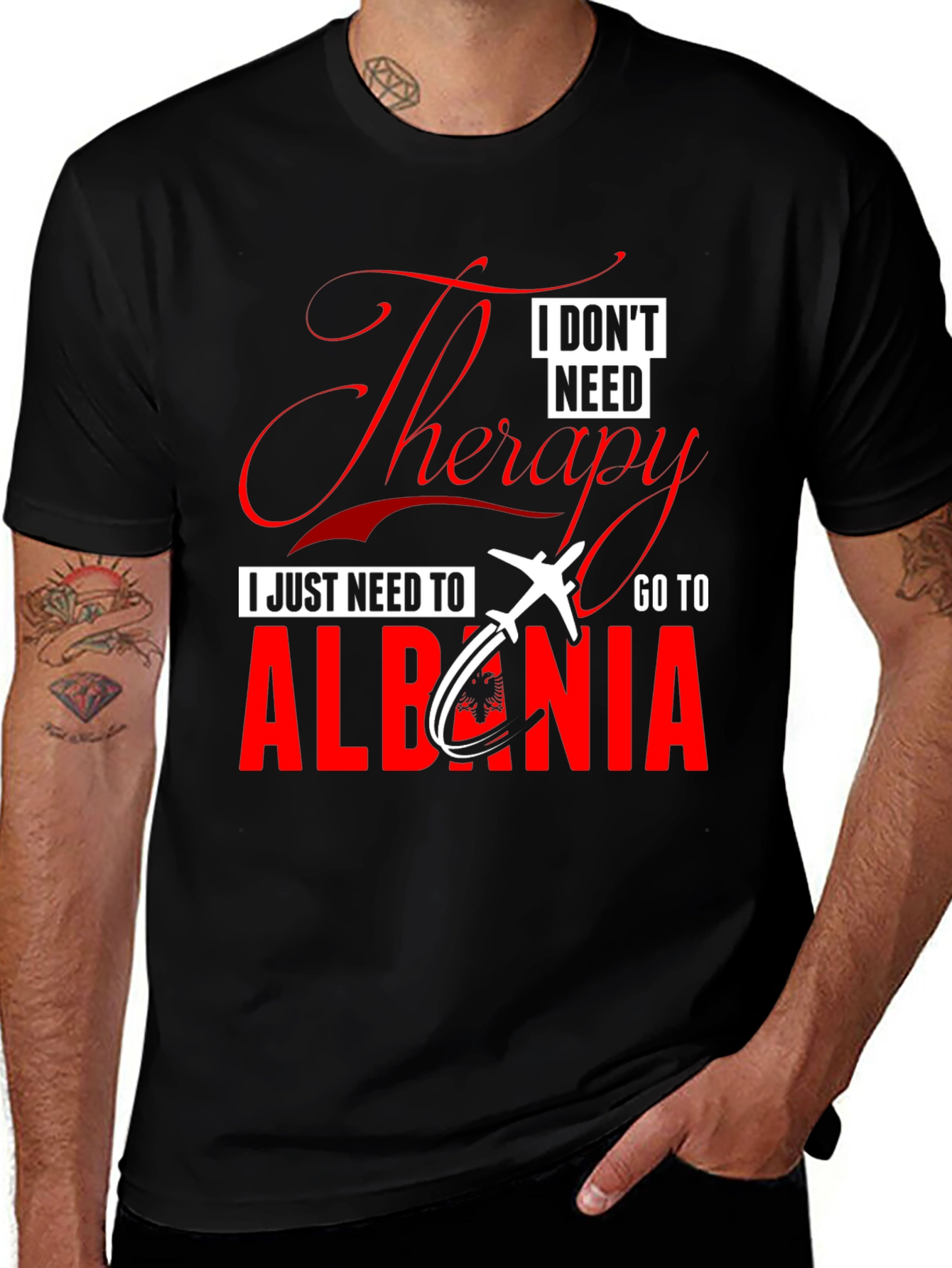 Therapy Albania Tee - Mens Black Graphic T-Shirt