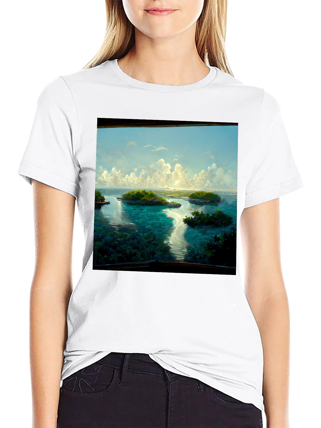 Island Vista Tee - Tropical Getaway Black T-Shirt