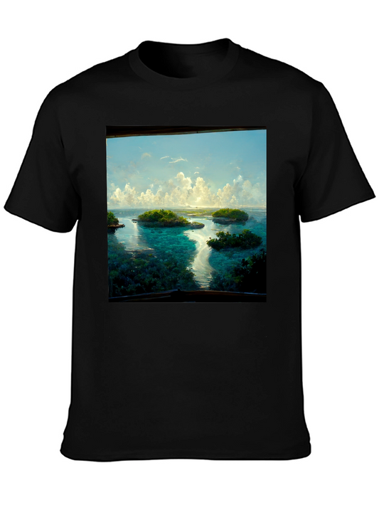 Island Vista Tee - Tropical Getaway Black T-Shirt