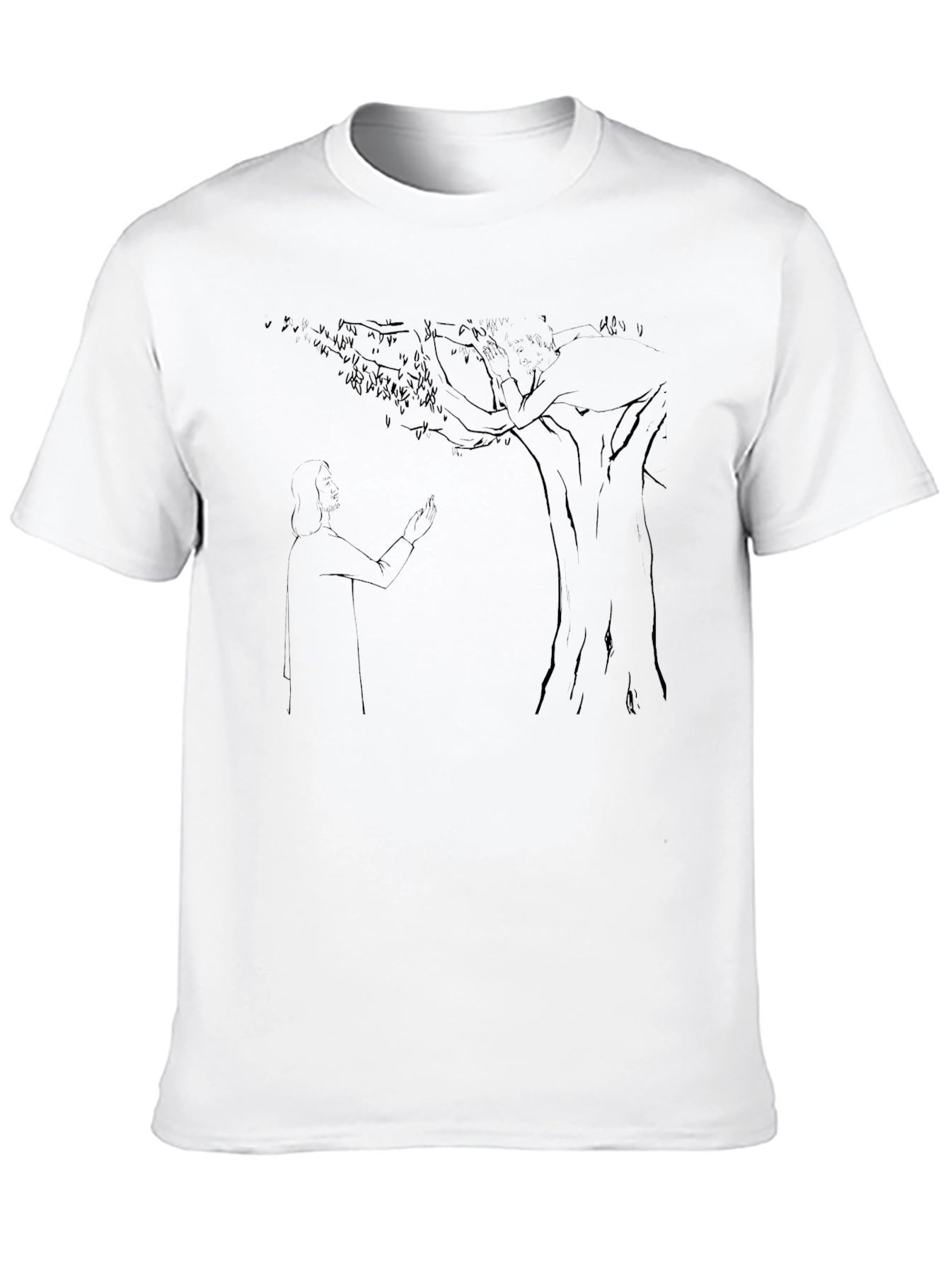 Mans Black T-Shirt with Nature Graphic