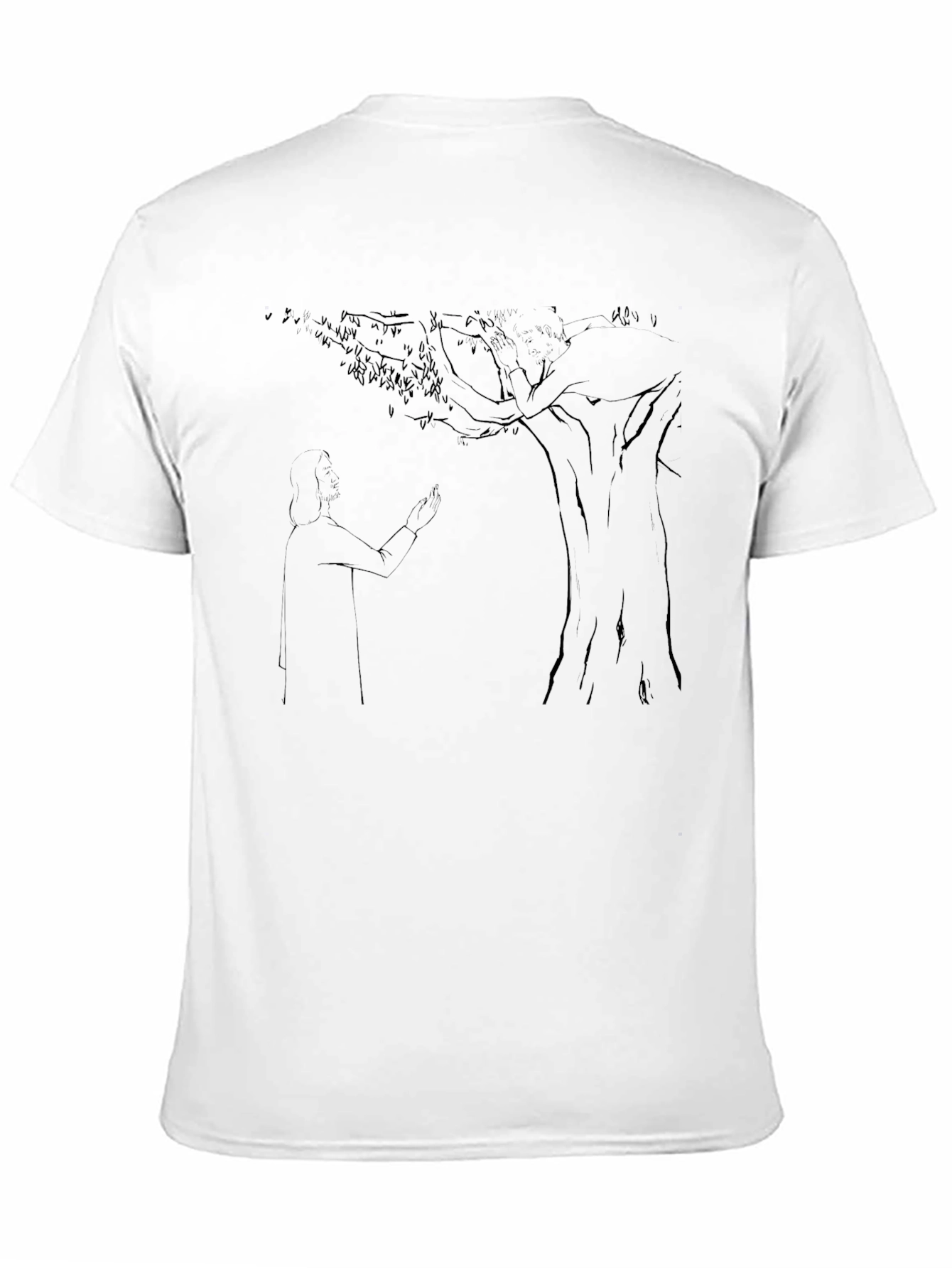 Mans Black T-Shirt with Nature Graphic