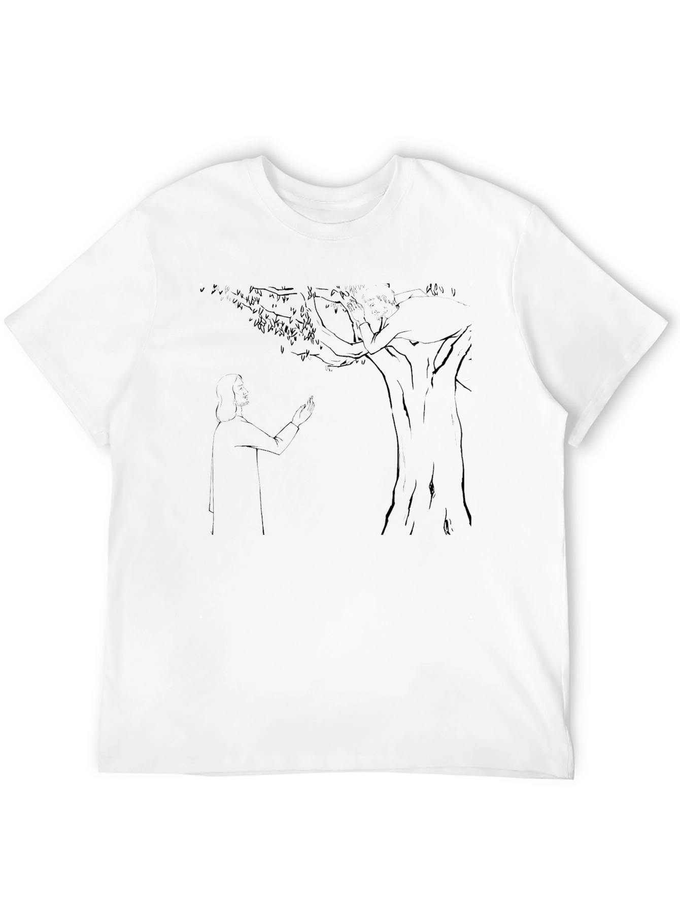 Mans Black T-Shirt with Nature Graphic