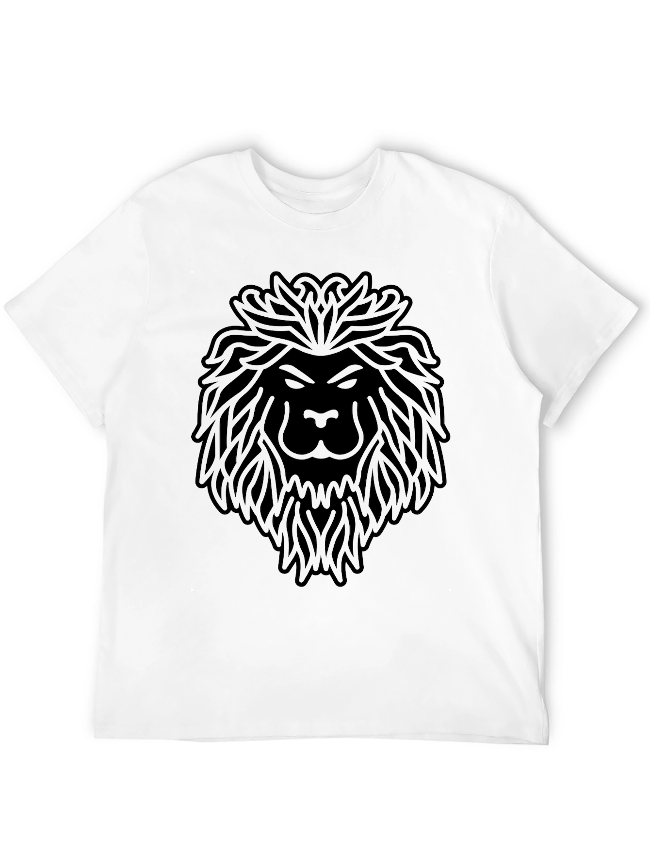 Lion Graphic Tee - Modern Mens Black T-Shirt