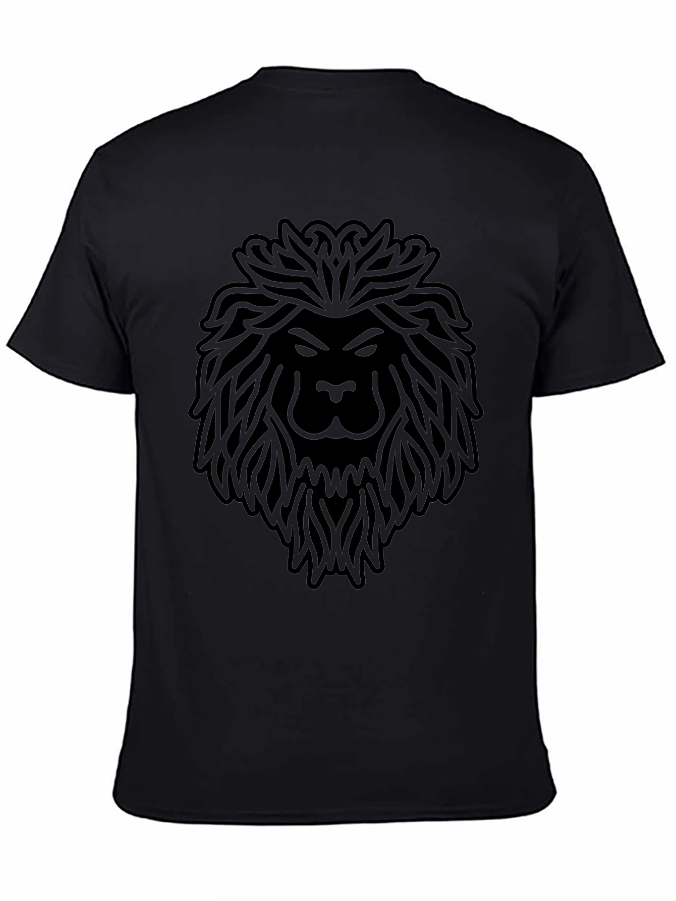 Lion Graphic Tee - Modern Mens Black T-Shirt